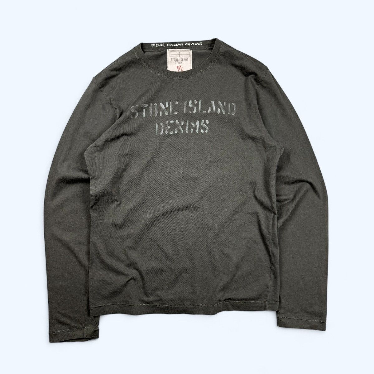 Stone Island Stone Island Vintage Denims Box Logo Longsleeve size M/L Size US M / EU 48-50 / 2 - 1 Thumbnail