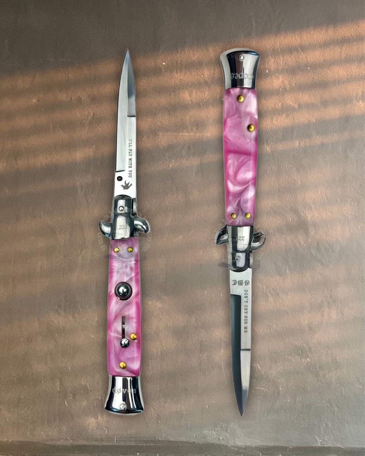 Streetwear COPES x Døves GOTHBOICLIQUE Pink Collector Knife switchblade ...