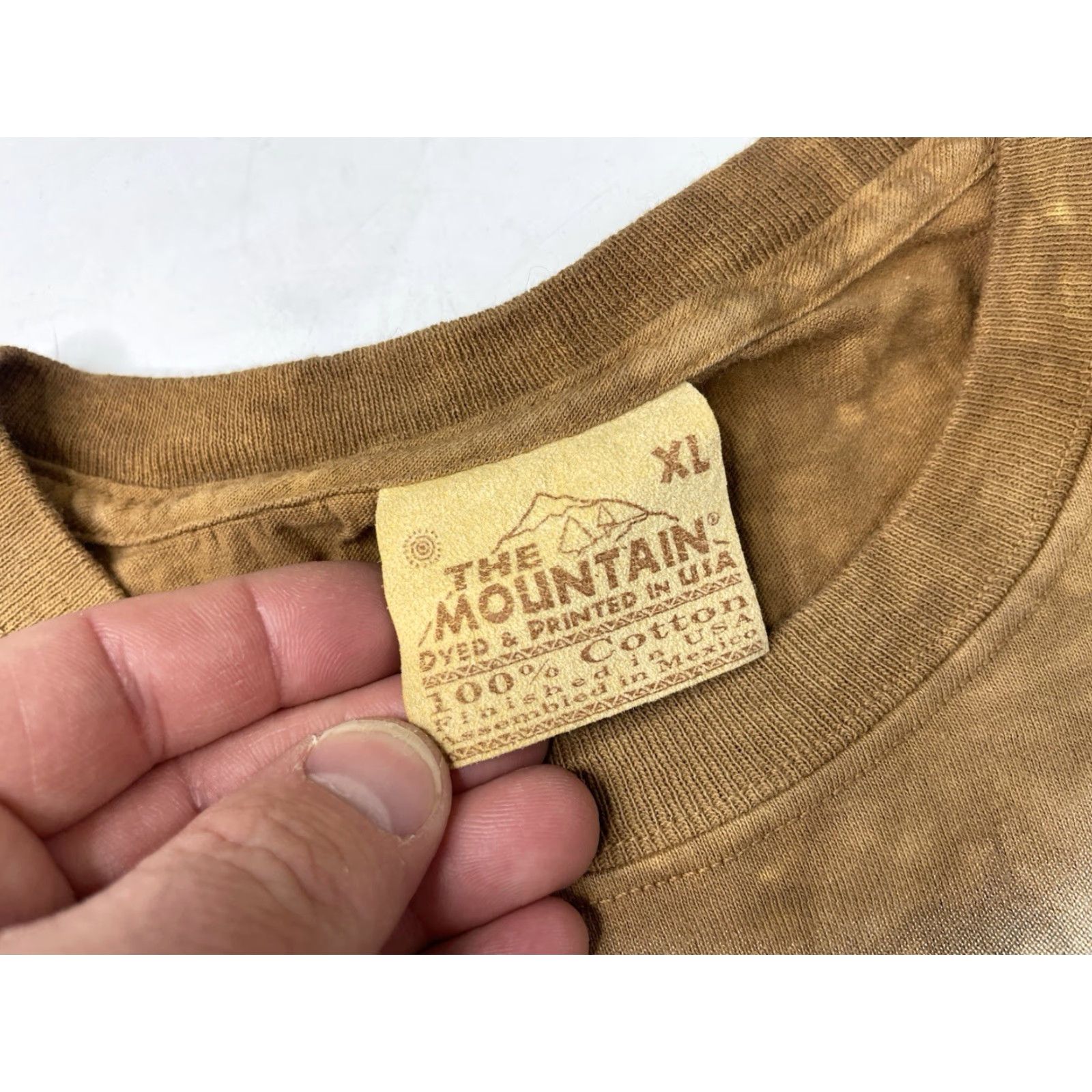 The Mountain VINTAGE The Mountain T-Shirt Brown XS? XL? The Mountain Train Nature Tie Dye Crew Neck Short Sleeve Men 90s USA Made Eagle Graphic Print Cotton Size US XL / EU 56 / 4 - 3 Thumbnail