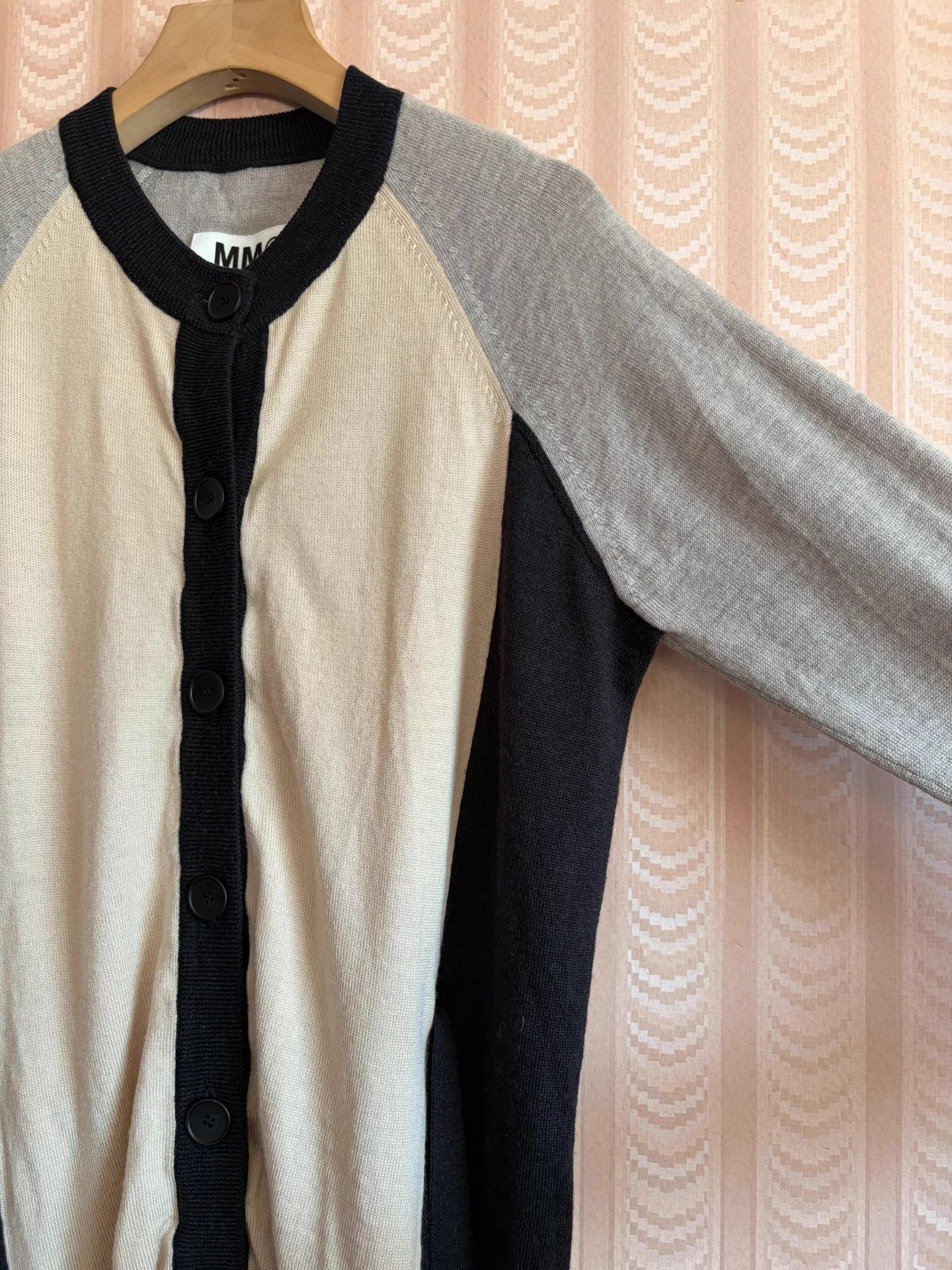 MM6 MM6 Maison Margiela 2013 colorblocked belted wool cardigan Size ONE SIZE - 5 Thumbnail