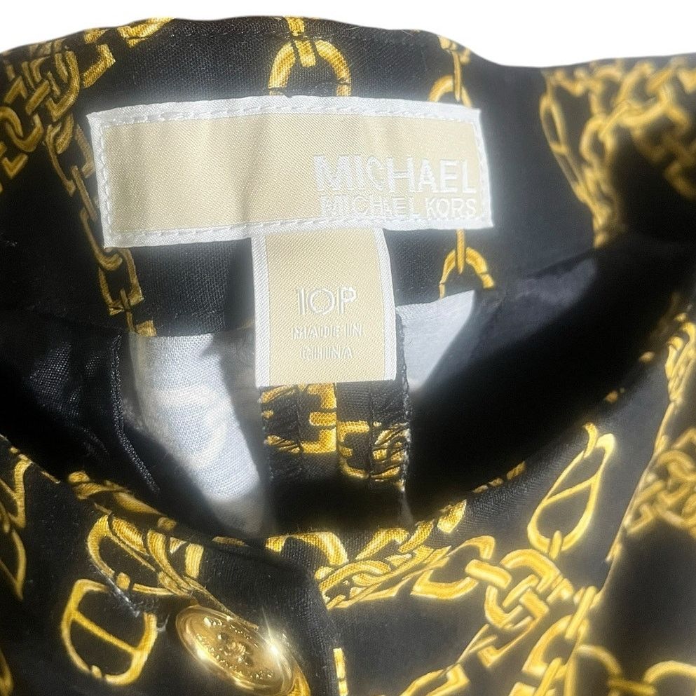 Michael Kors Michael Kors Black Pants with Gold Chains 10P NWOT Size 32" / US 10 / IT 46 - 6 Thumbnail