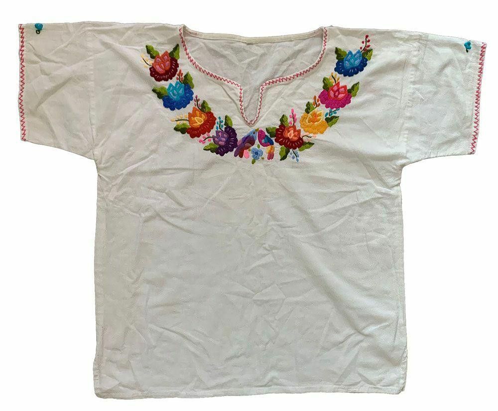 Designer Pre Owned Embroidered White Hand Made Blouse XL Size XL / US 12-14 / IT 48-50 - 2 Thumbnail