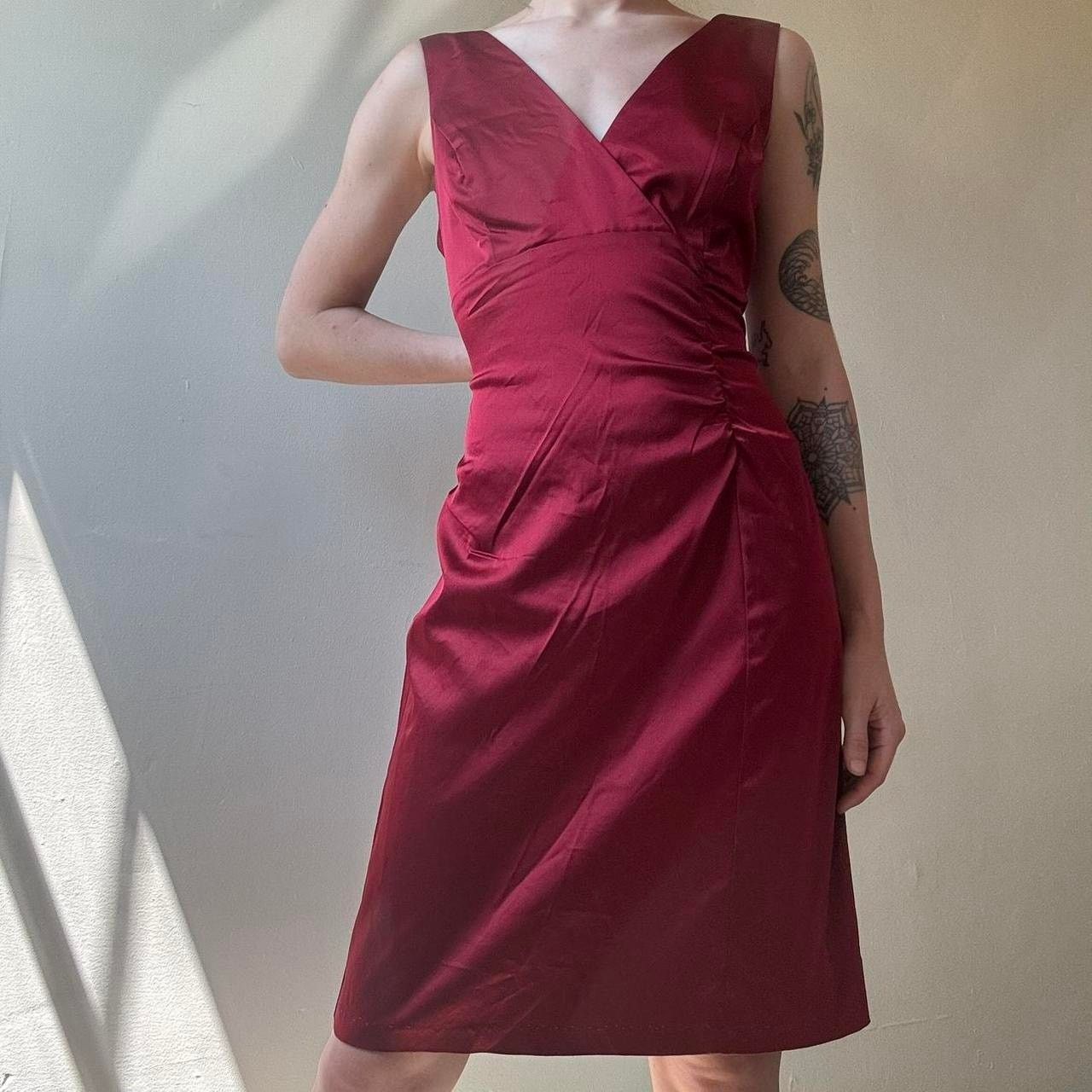 Vintage Vintage Donna Ricco Petite Red Satin Mini Prom Dress 6P Y2K Size M / US 6-8 / IT 42-44 - 1 Thumbnail