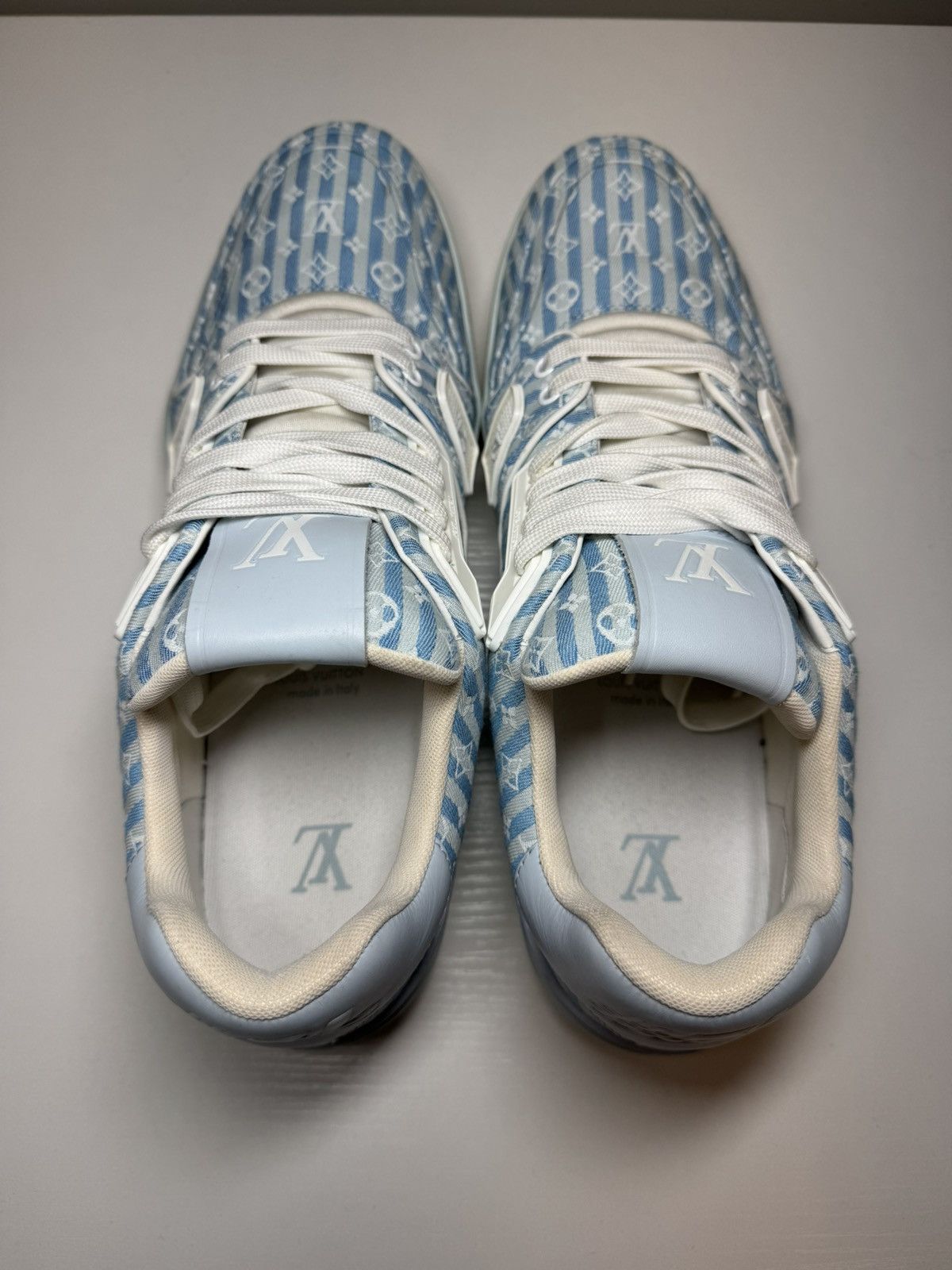 Louis Vuitton Louis Vuitton LV Trainer Low Blue Stripe Mini Monogram Sz 10 Size US 10 / EU 43 - 5 Thumbnail