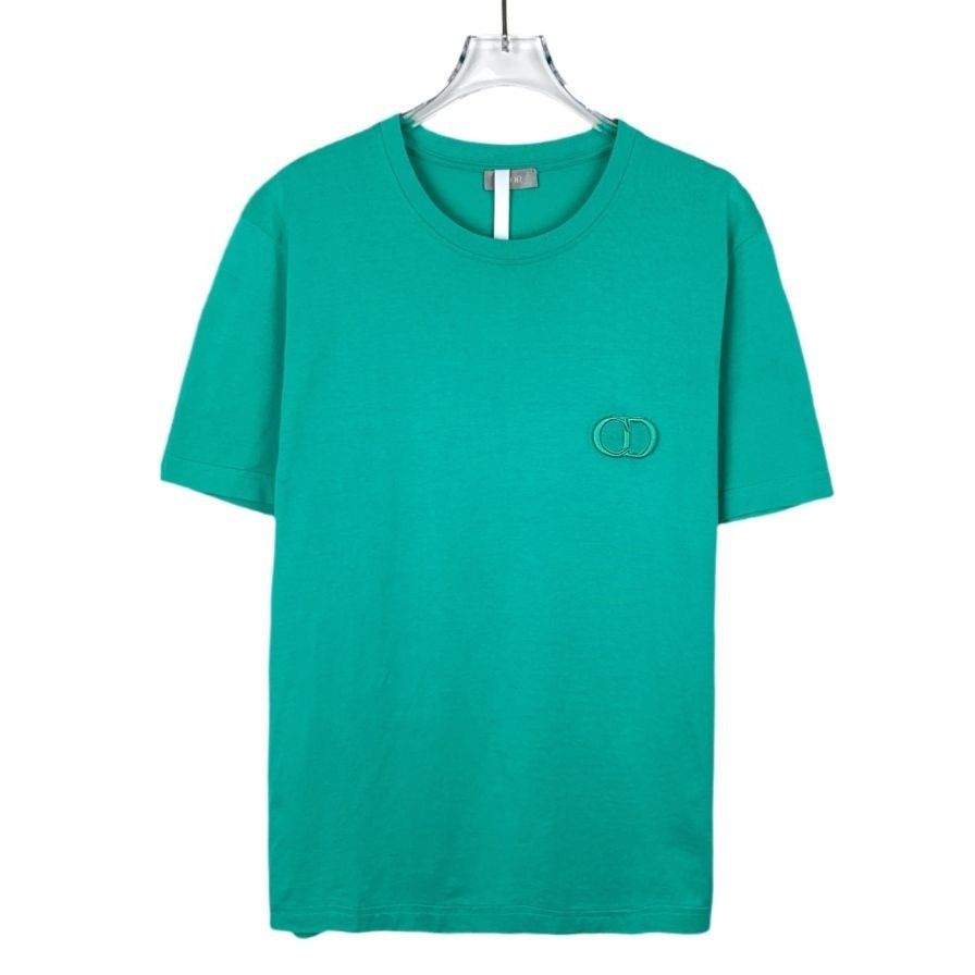 Dior [Dior] Logo Lettering Embroidered Round-Neck Green Cotton Sh Size M / US 6-8 / IT 42-44 - 1 Thumbnail