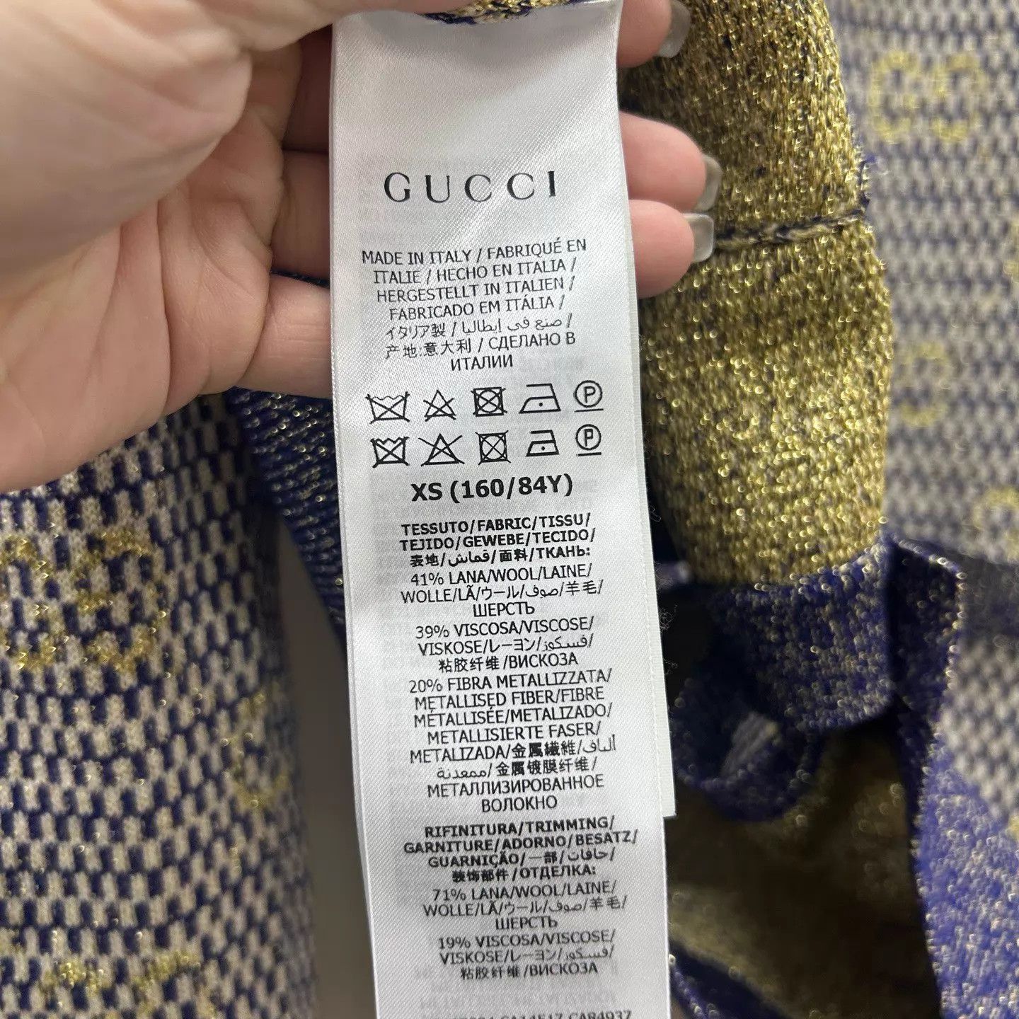 Gucci Gucci Gold Thread All-Over Print Knit Cardigan XS Size US XS / EU 42 / 0 - 4 Thumbnail
