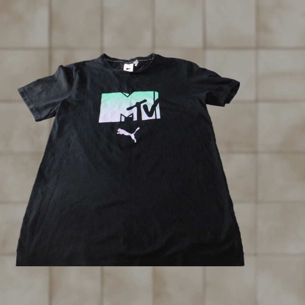 Puma PUMA Mens Shirt Medium Black Music Logo Crew Neck Short Sleeve T-Shirt Size US M / EU 48-50 / 2 - 1 Thumbnail