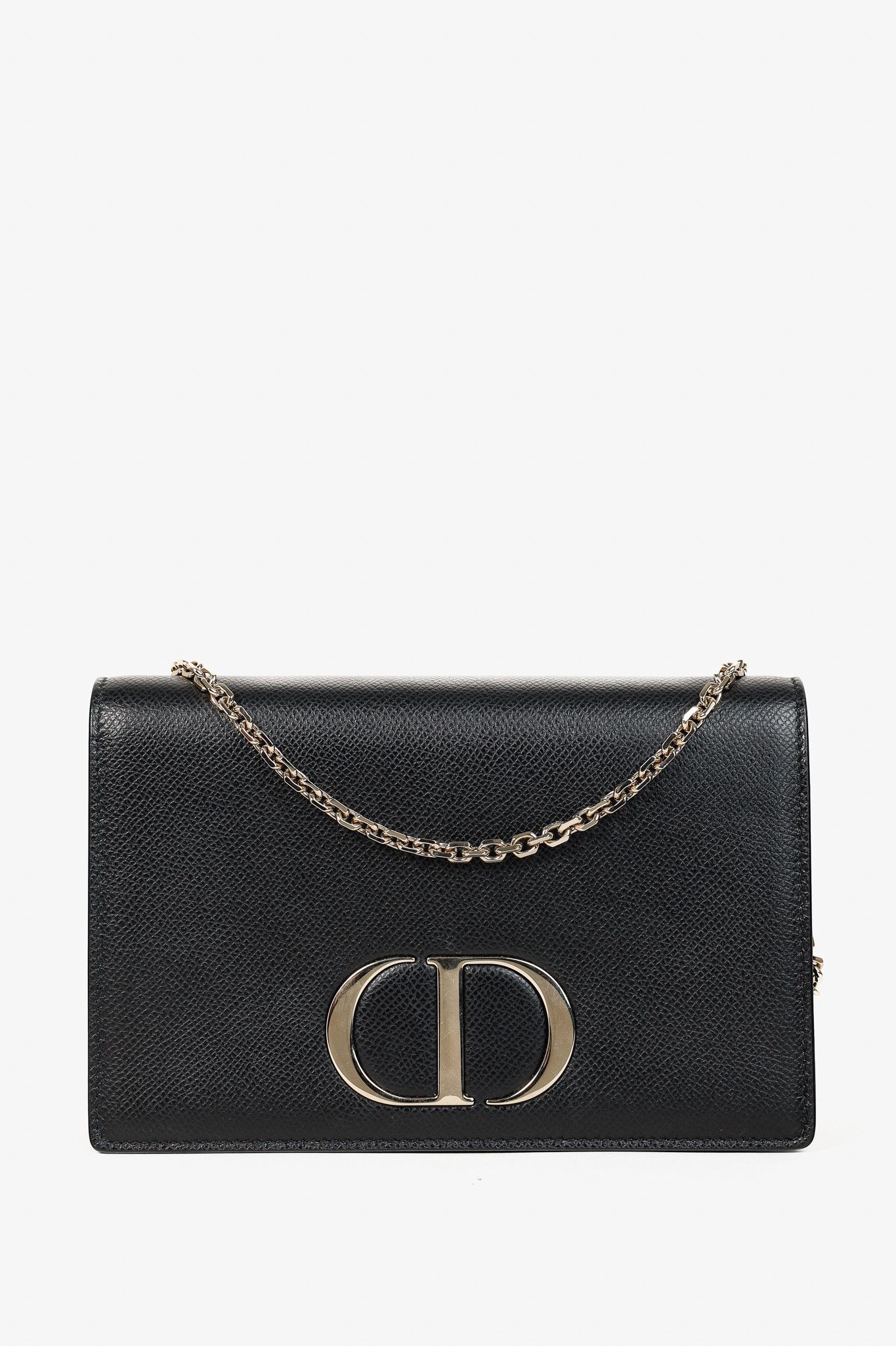 Dior Christian Dior 30 Montaigne Black Leather 2-in-1 Pouch Size ONE SIZE - 1 Thumbnail