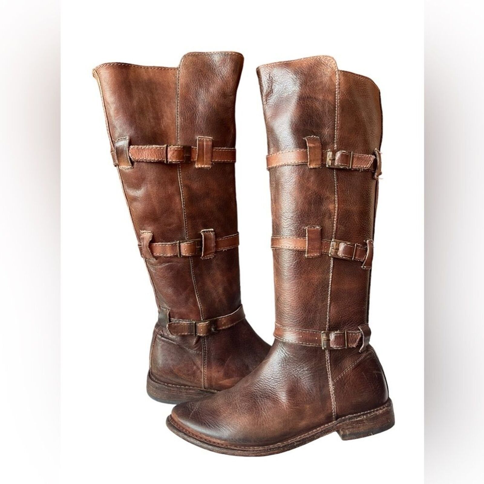 Bed Stu Bed Stu Sz 7.5 Brown Leather Buckled Cobblestone Boots Size US 7.5 / IT 37.5 - 2 Thumbnail