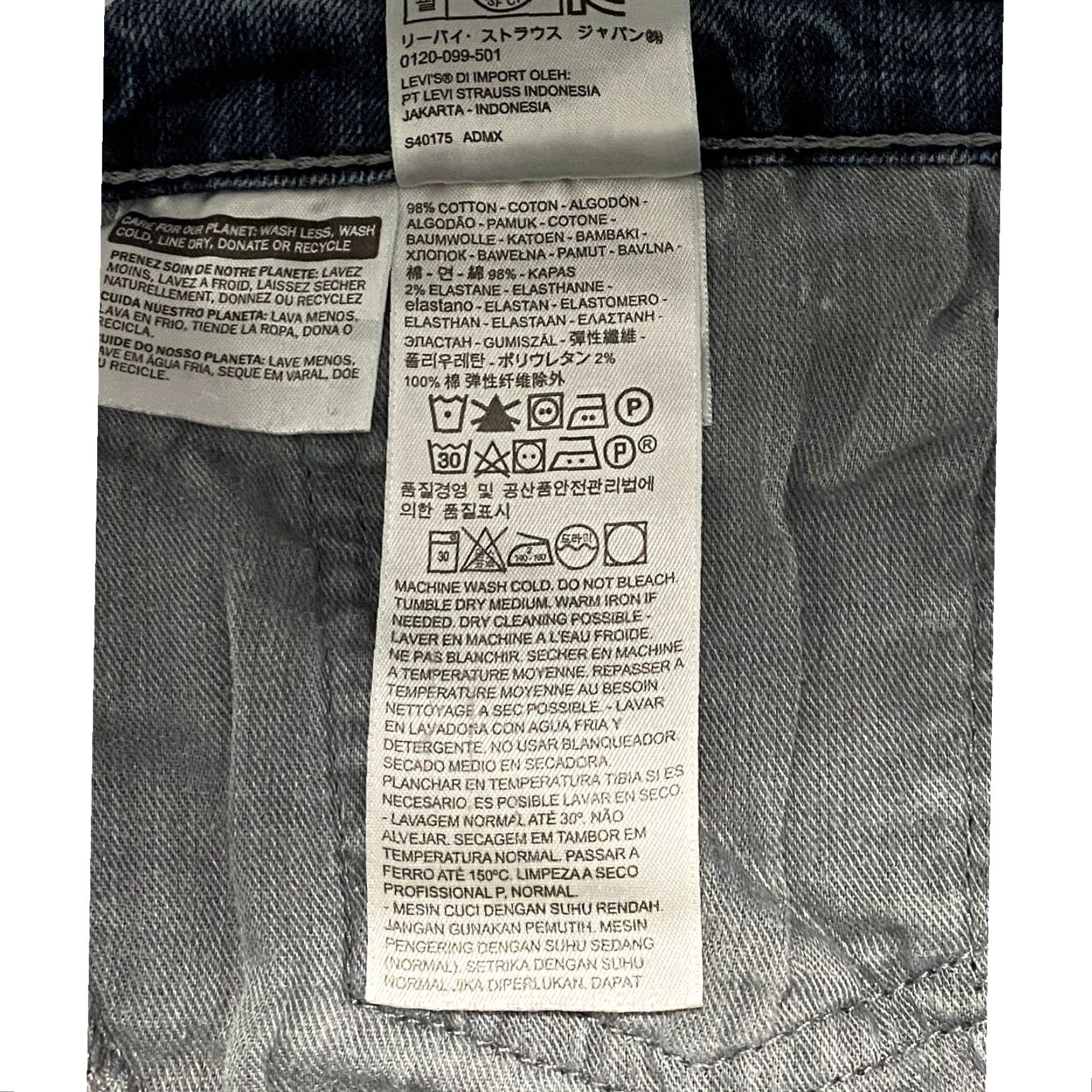 Levi's Levi's 505 Jeans Mens Regular Fit Straight 38x29 Blue Denim Zip Button Stretch Comfort Pockets Size US 38 / EU 54 - 4 Thumbnail