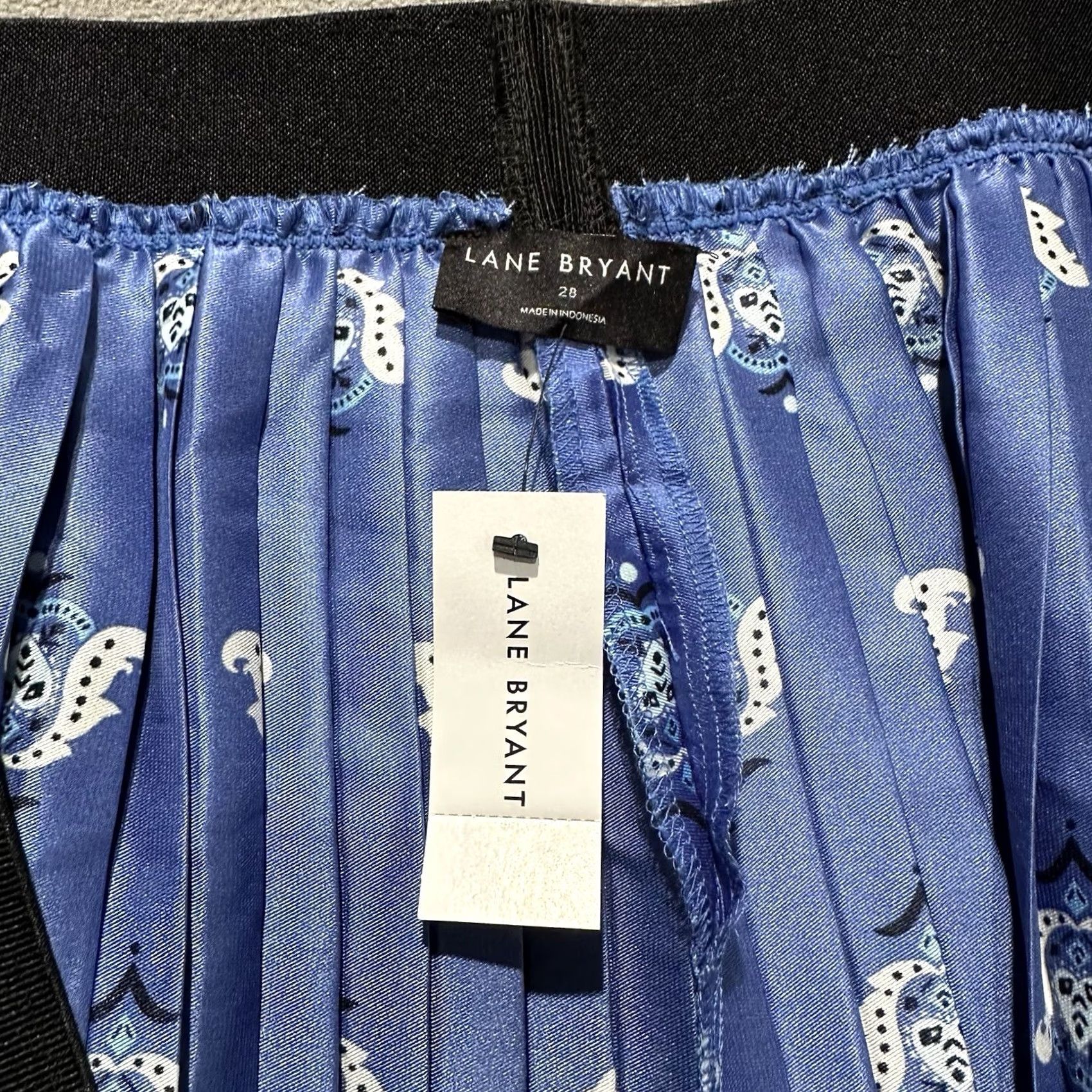 Vintage NWT Lane Bryant Pleated Skirt Womens Size 28 Blue Floral Printed Size 28" / US 6 / IT 42 - 4 Thumbnail