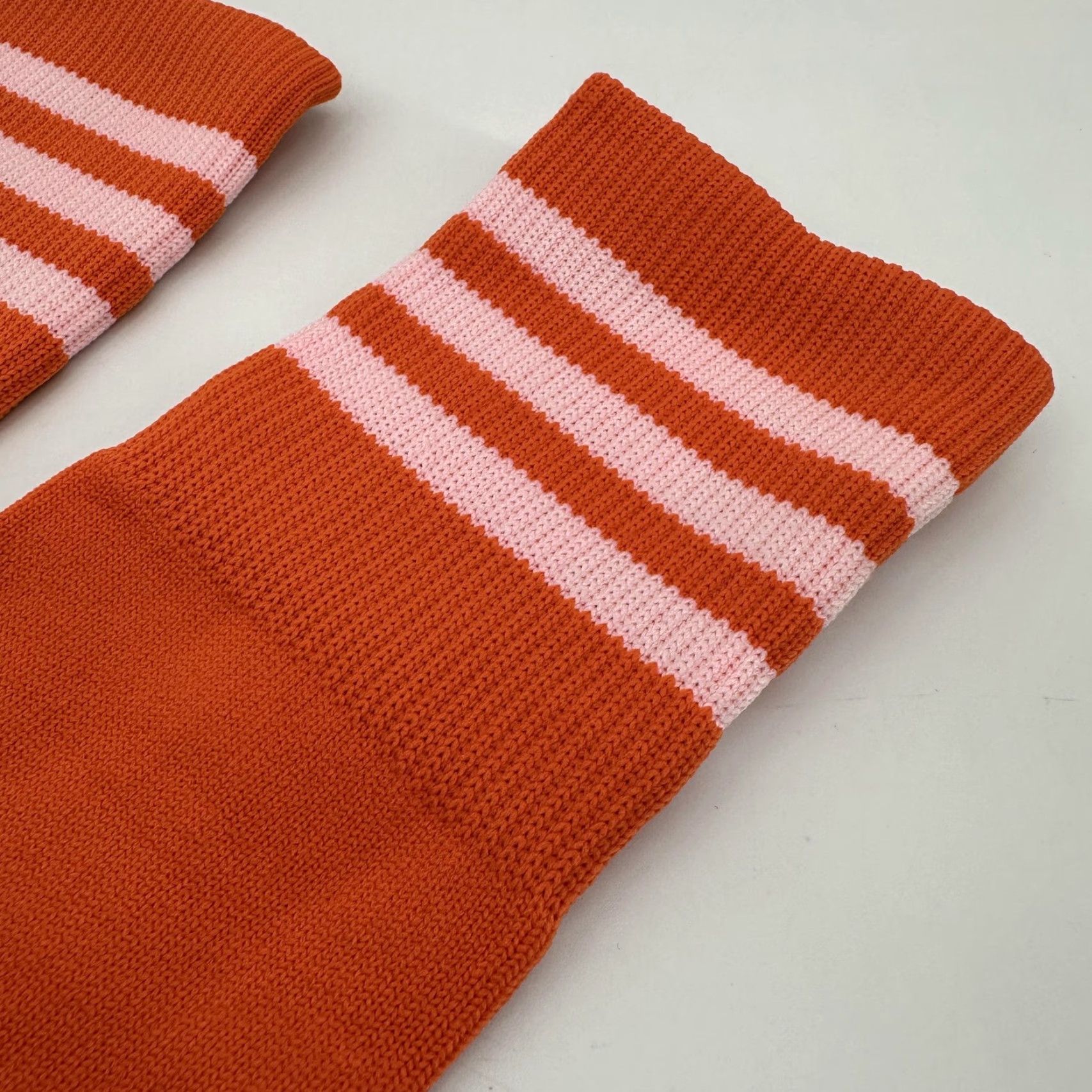 Adidas Adidas Soccer Socks Mens Large Orange Knee High Striped LG Athletic Sports Size ONE SIZE - 3 Thumbnail