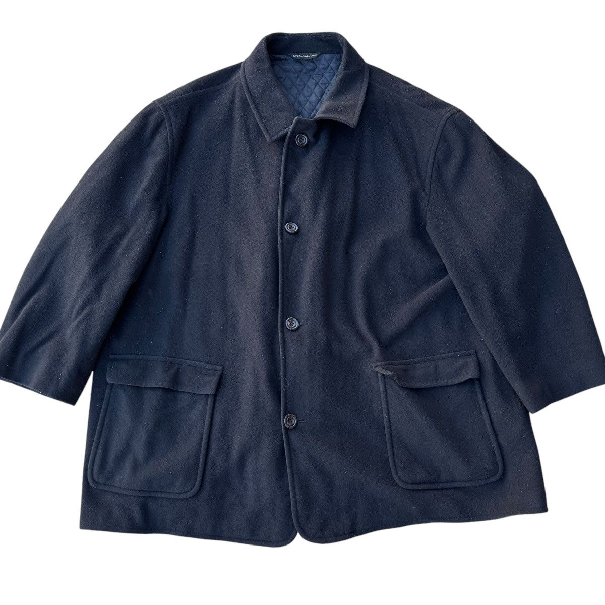 Loro Piana × Vintage ROCHESTER COUTURE WOOL TRENCH COAT BLACK DESIGNER JACKET 90s Size US XXL / EU 58 / 5 - 10 Thumbnail