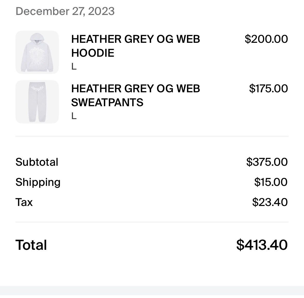 Sp5der Sp5der “Heather Grey” OG Web pants/sweats/joggers Size US 34 / EU 50 - 6 Thumbnail