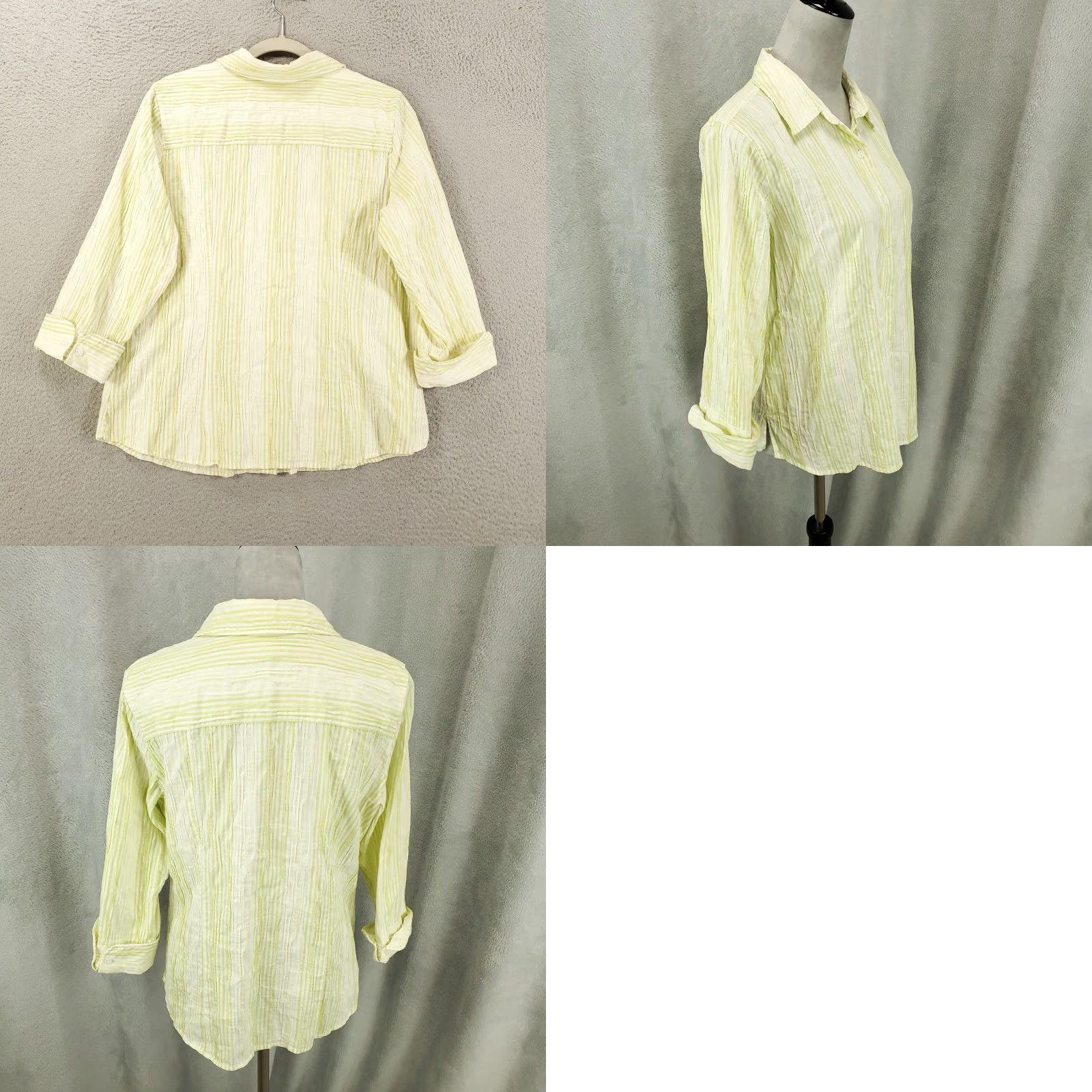Coldwater Creek Coldwater Creek Women's Long Sleeve Button Up Shirt Casual Office Wear Large White Yellow Stripe Size L / US 10 / IT 46 - 8 Thumbnail