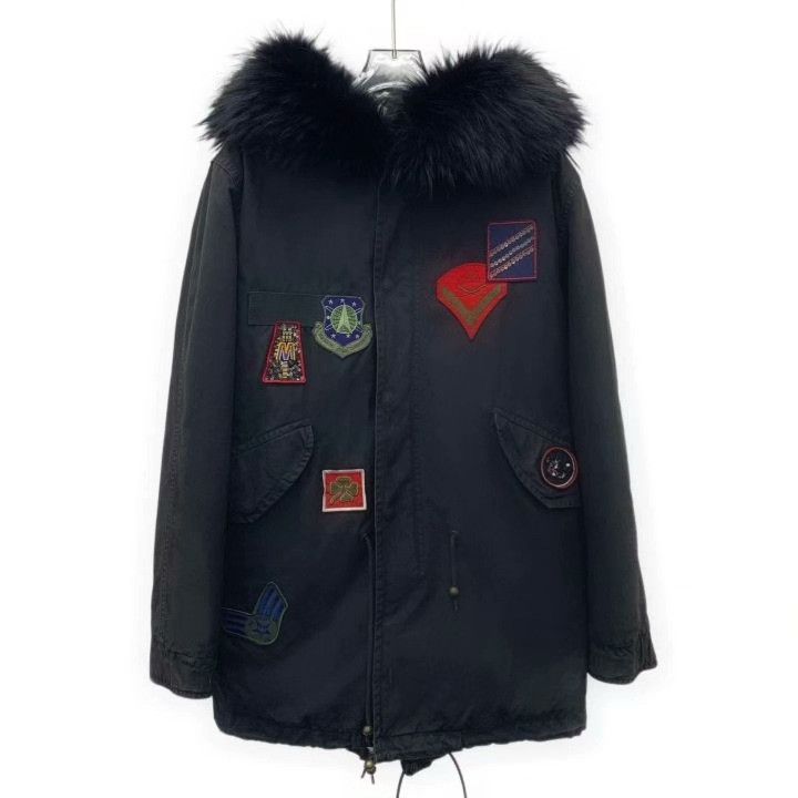 MR & MRS ITALY Mr&Mrs Black Cotton Fur Collar Coat Size XXS / US 00 / IT 34 - 1 Thumbnail