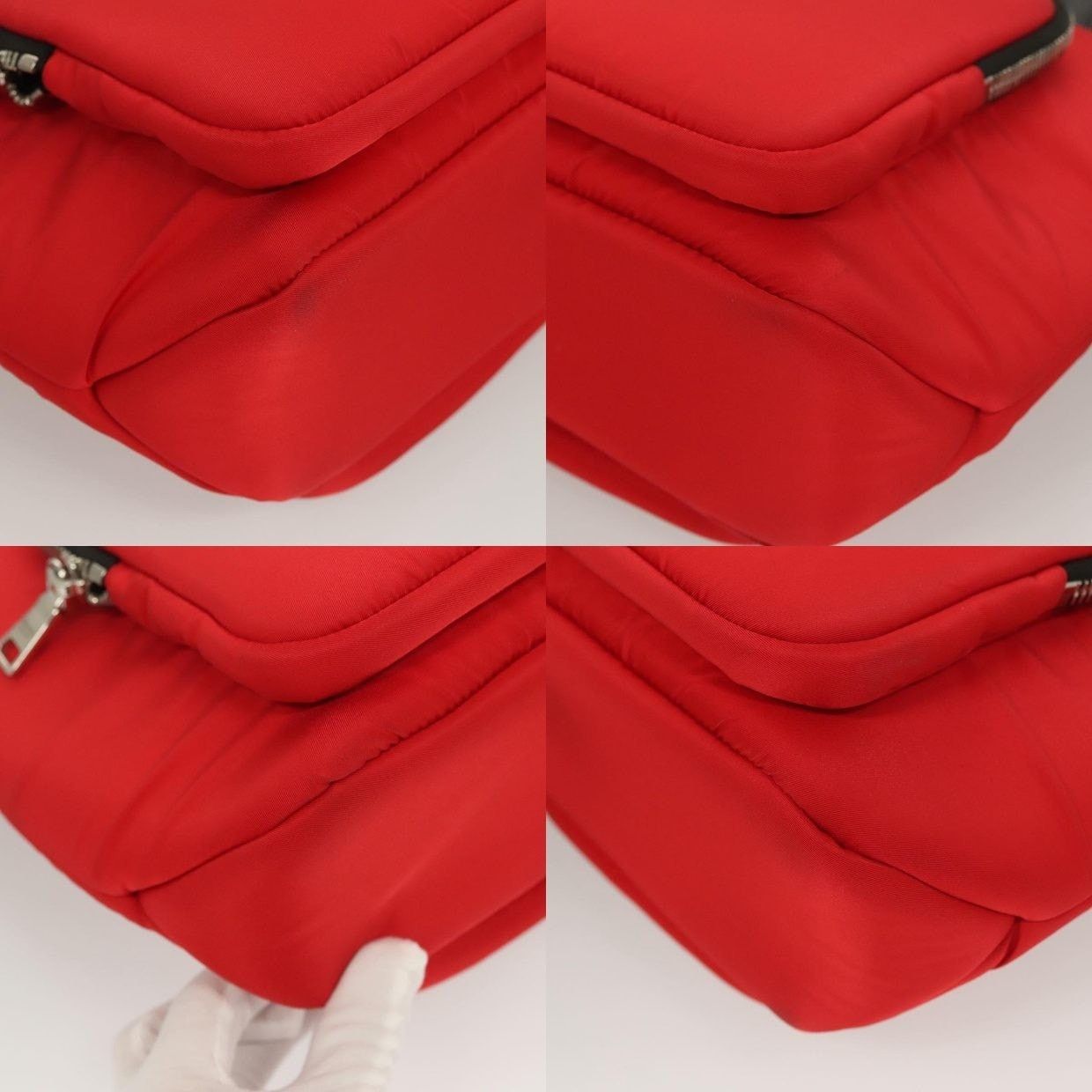 Prada Prada Nylon Handbag Red Size ONE SIZE - 6 Thumbnail