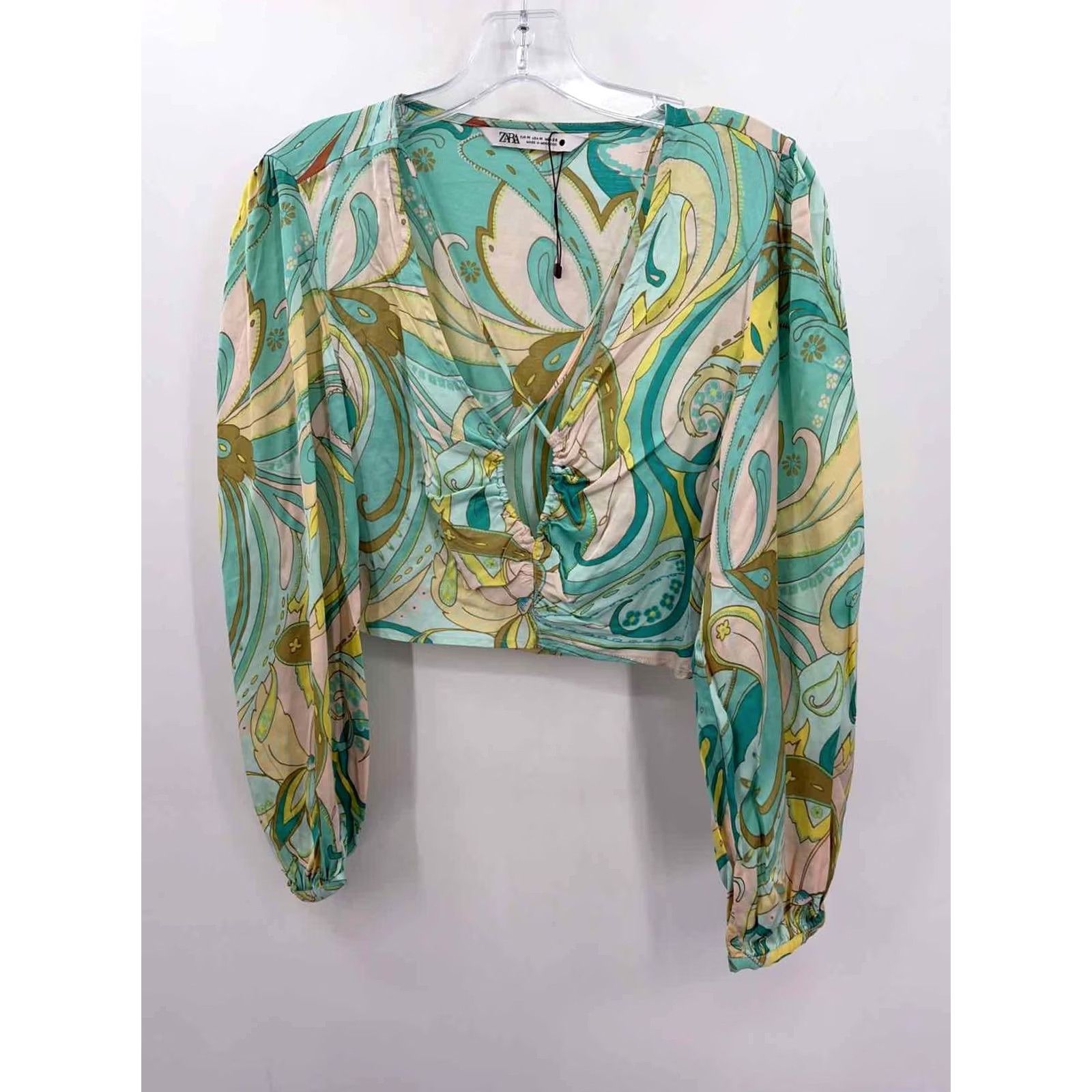 Zara Pre-Owned Zara Green Long Sleeve Blouse Shirt Medium Womens Size M / US 6-8 / IT 42-44 - 2 Thumbnail