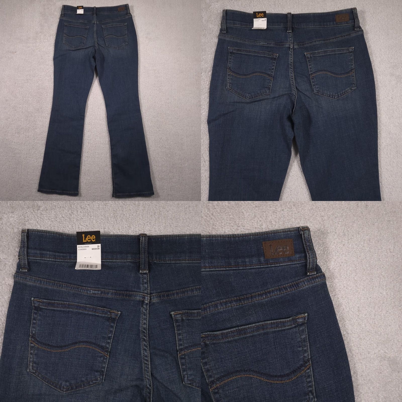 Lee Lee Jeans Womens 10 Blue Medium Wash Mid Rise Regular Fit Bootcut Stretch Denim Size 32" / US 10 / IT 46 - 9 Thumbnail