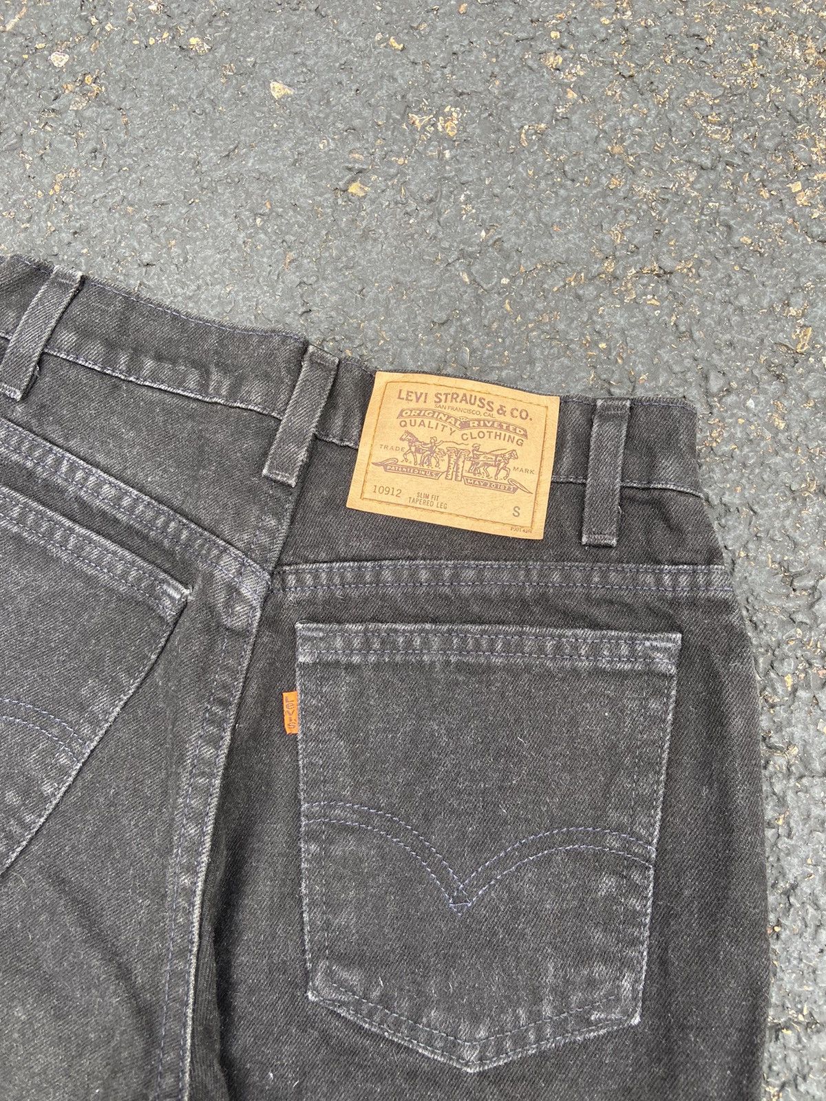 Levi's Vintage 80’s Levis Black Orange Tab Jeans 27x30 Skinny USA Size US 27 - 3 Thumbnail