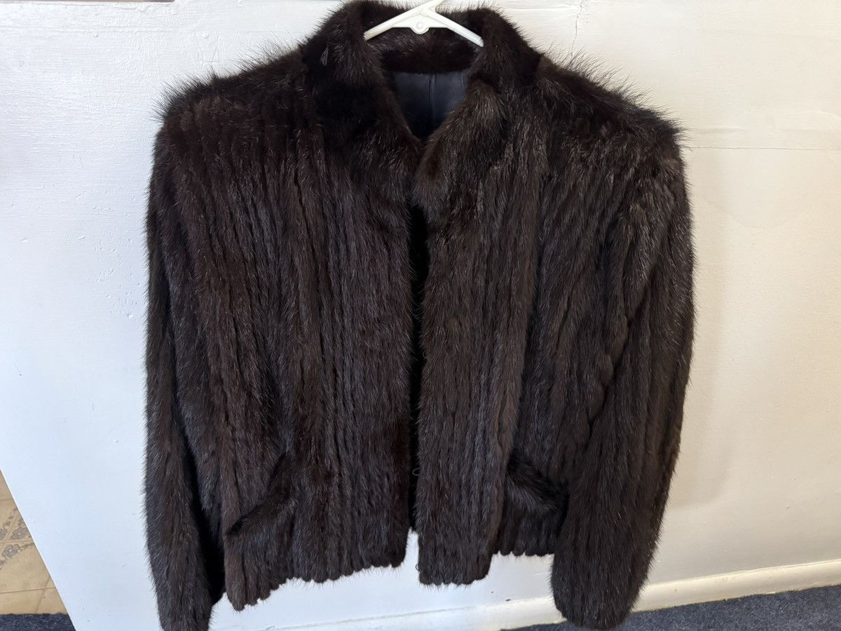 Other Brown vintage old french mink fur jacket with black lining Size XL / US 12-14 / IT 48-50 - 1 Thumbnail