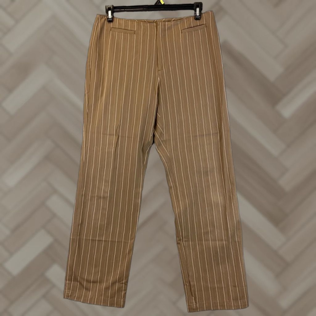 Dockers VINTAGE Dockers Womens Size 12 M Brown Chino Stripes Stretch Pants Straight Leg 90s Womens Pants Size 34" / US 12 / IT 48 - 1 Thumbnail