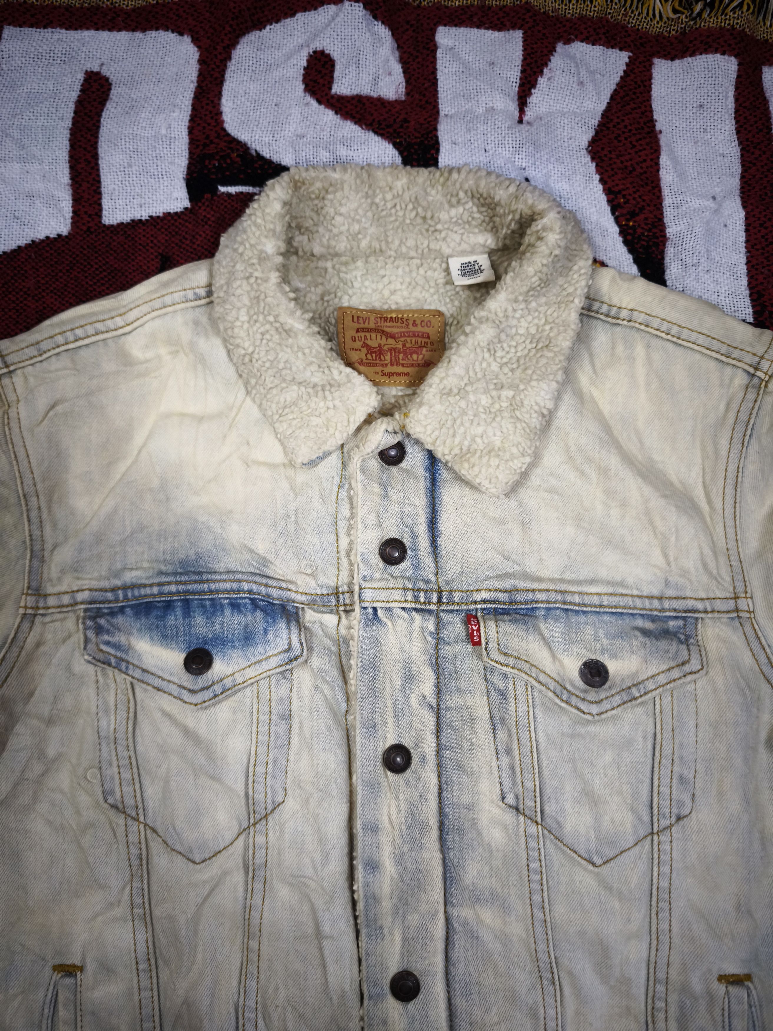 Levi's × Supreme Supreme x Levi's Bleached Sherpa Trucker Jacket 2016 Size S Size US S / EU 44-46 / 1 - 5 Thumbnail