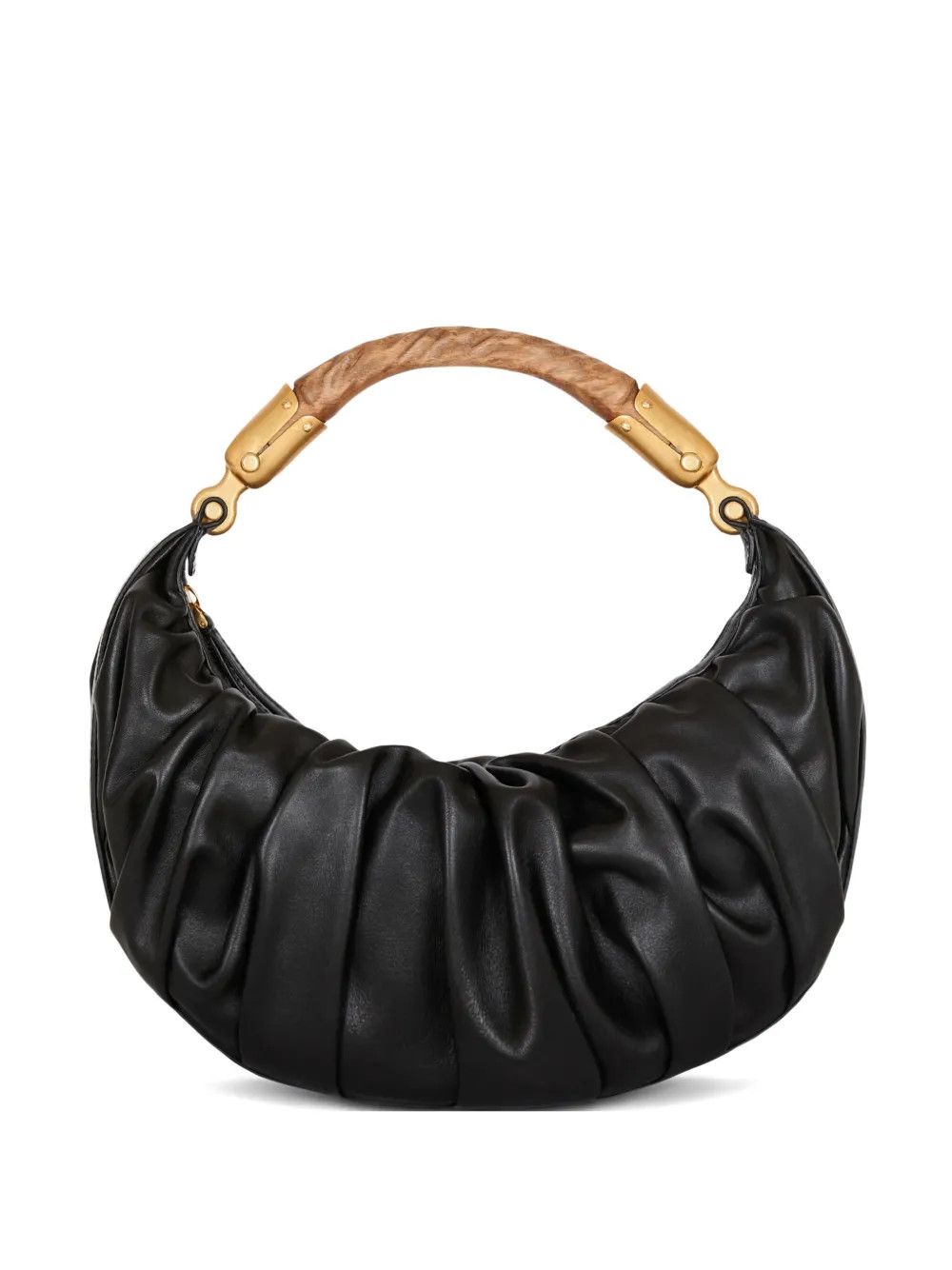 Balmain os11x0326 Size: OS / Ebene Ruched Top-Handle Bag in Black Size ONE SIZE - 1 Thumbnail