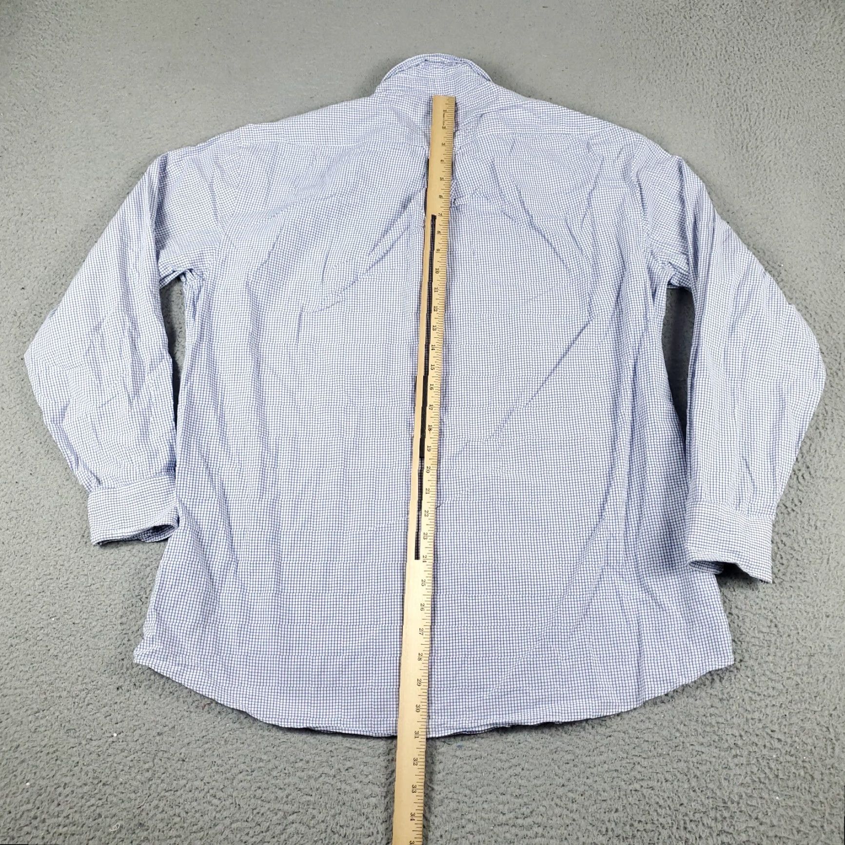 Tommy Hilfiger Tommy Hilfiger Shirt Mens 16.5 Blue Check Dress Button Down Long Sleeve Non-Iron Pockets 90s Modern Classic American Mens Size 42R - 3 Thumbnail