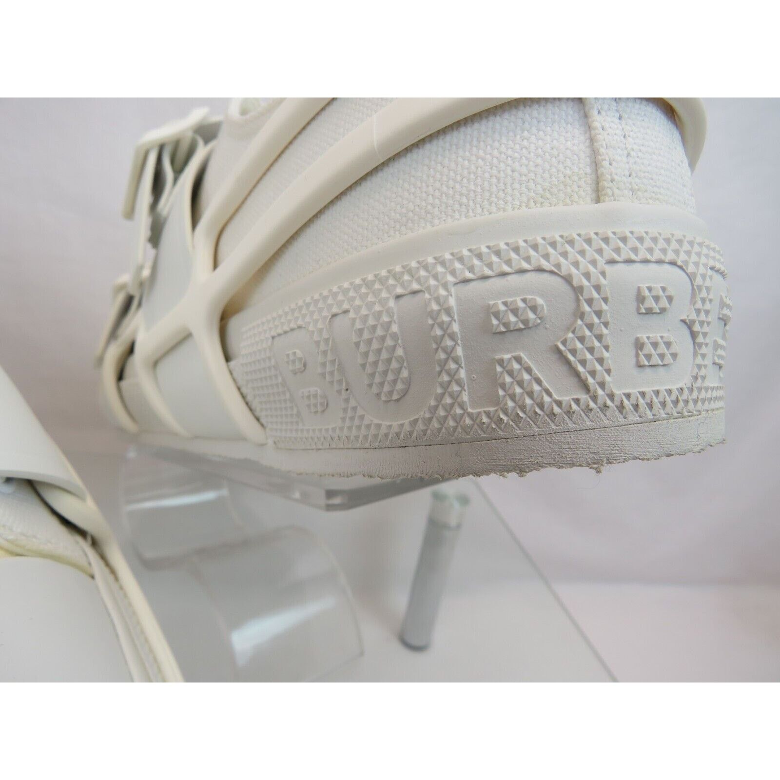 Burberry BURBERRY VERS WHITE CANVAS RUBBER STRAPS LOGO SNEAKERS 44 11 Size US 11 / EU 44 - 4 Thumbnail