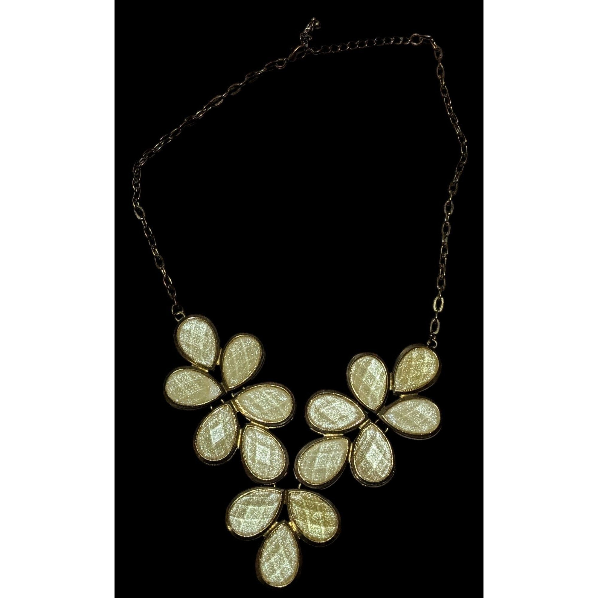 Other Vintage Yellow Floral Shimmer Statement Necklace Size ONE SIZE - 1 Thumbnail