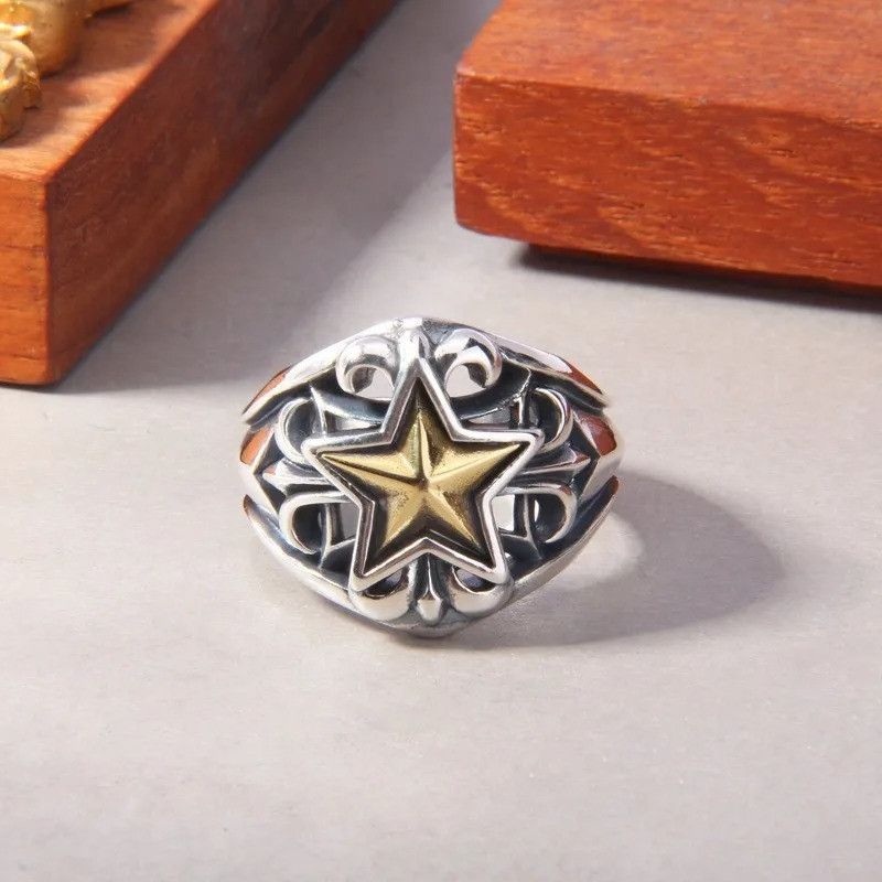 Other Retro Golden Cross Star Ring Size ONE SIZE - 1 Thumbnail