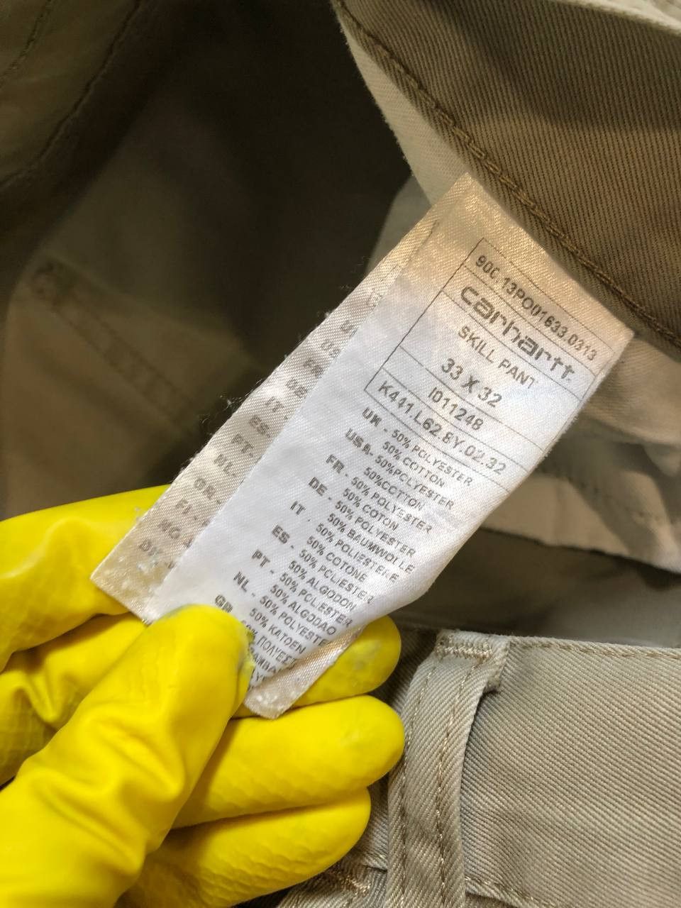 Carhartt Carhartt Double Knee Khaki Carpenter Cargo Pants Size US 33 - 16 Thumbnail