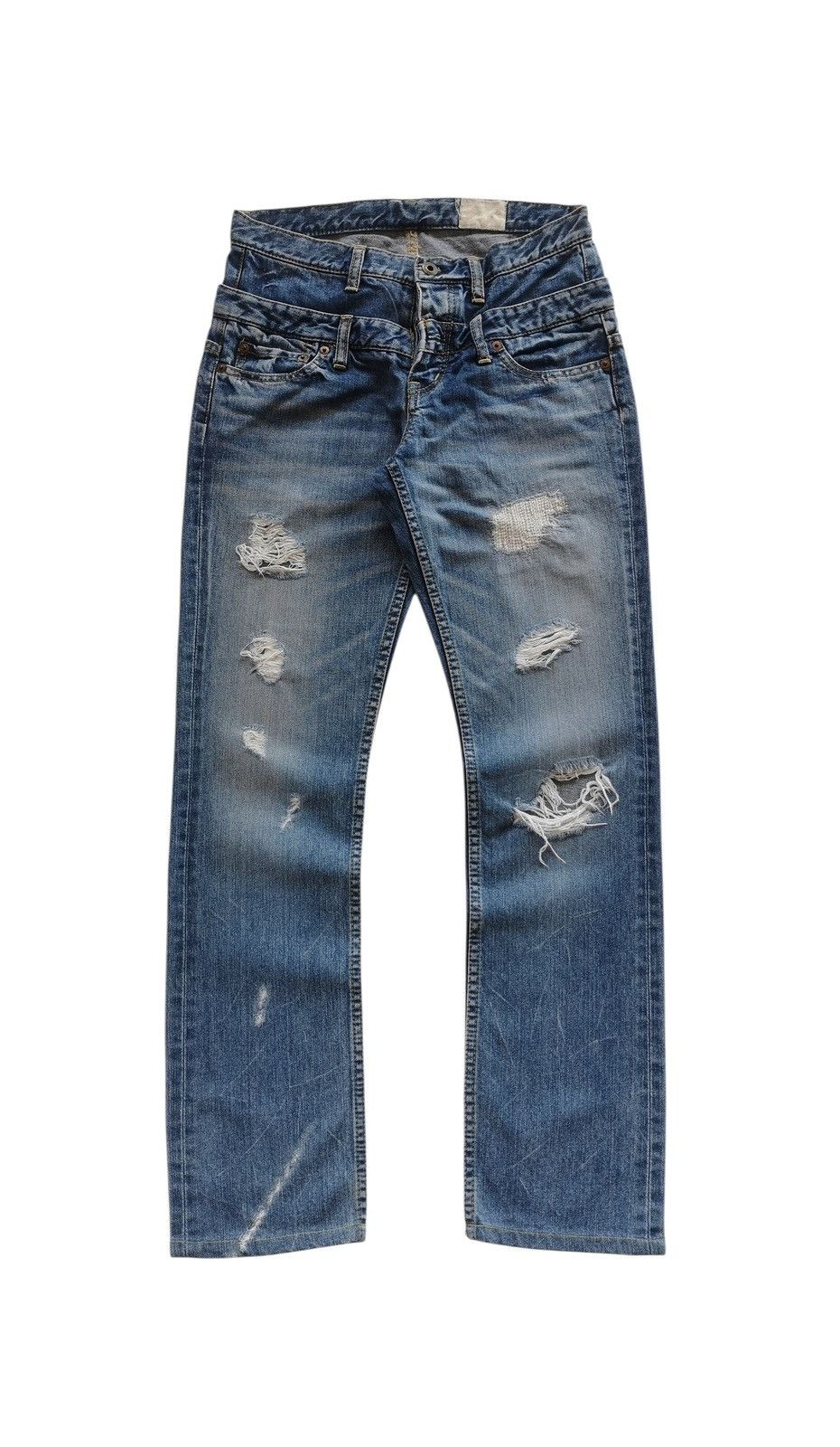 Japanese Brand Antgauge Double Waisted Distressed Jeans Style Kapital Size US 28 / EU 44 - 2 Thumbnail