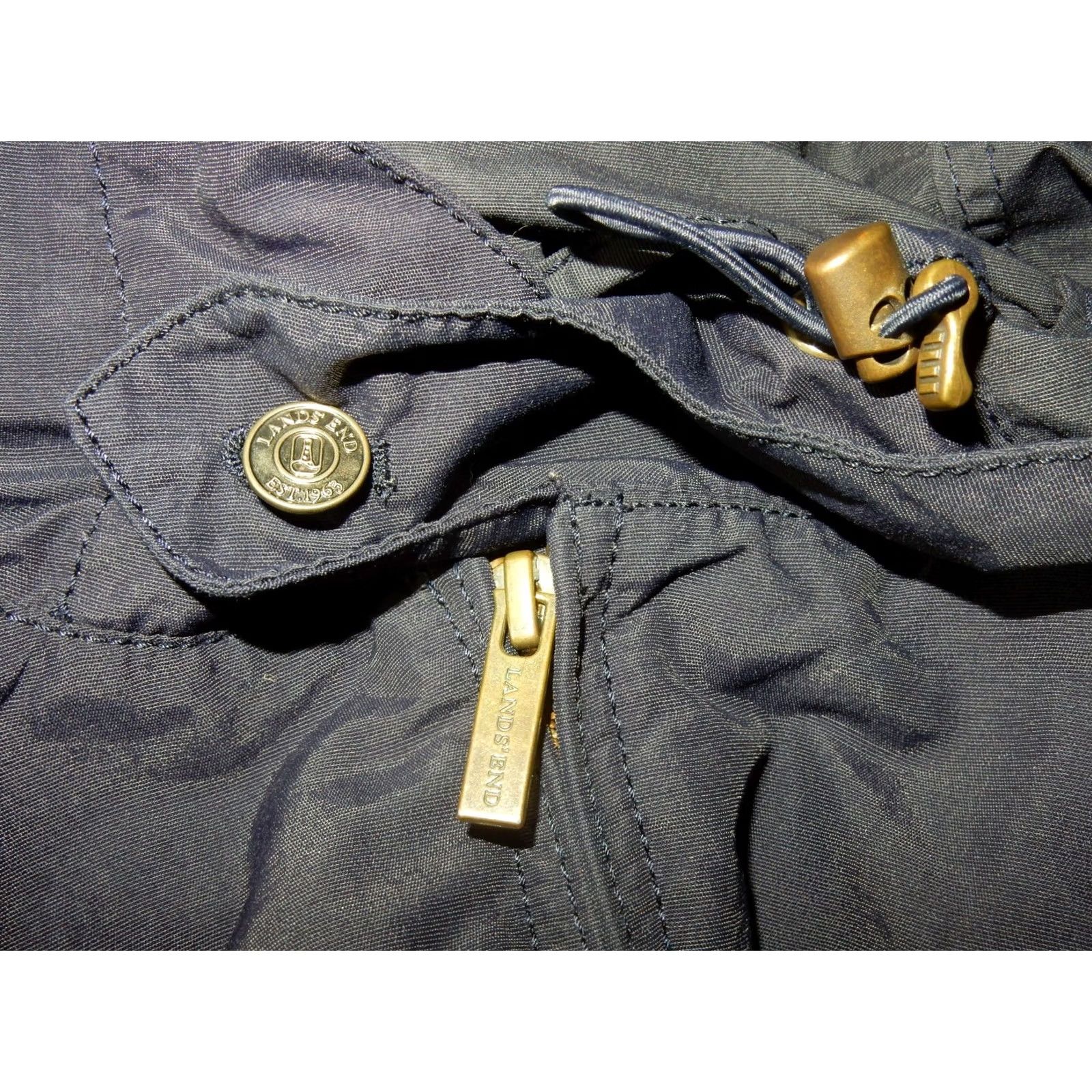 Lands' End Lands' End Men's Hooded Jacket XL Blue Windbreaker Polyester Solid Jacket Mens XL Lands' End Size US XL / EU 56 / 4 - 3 Thumbnail