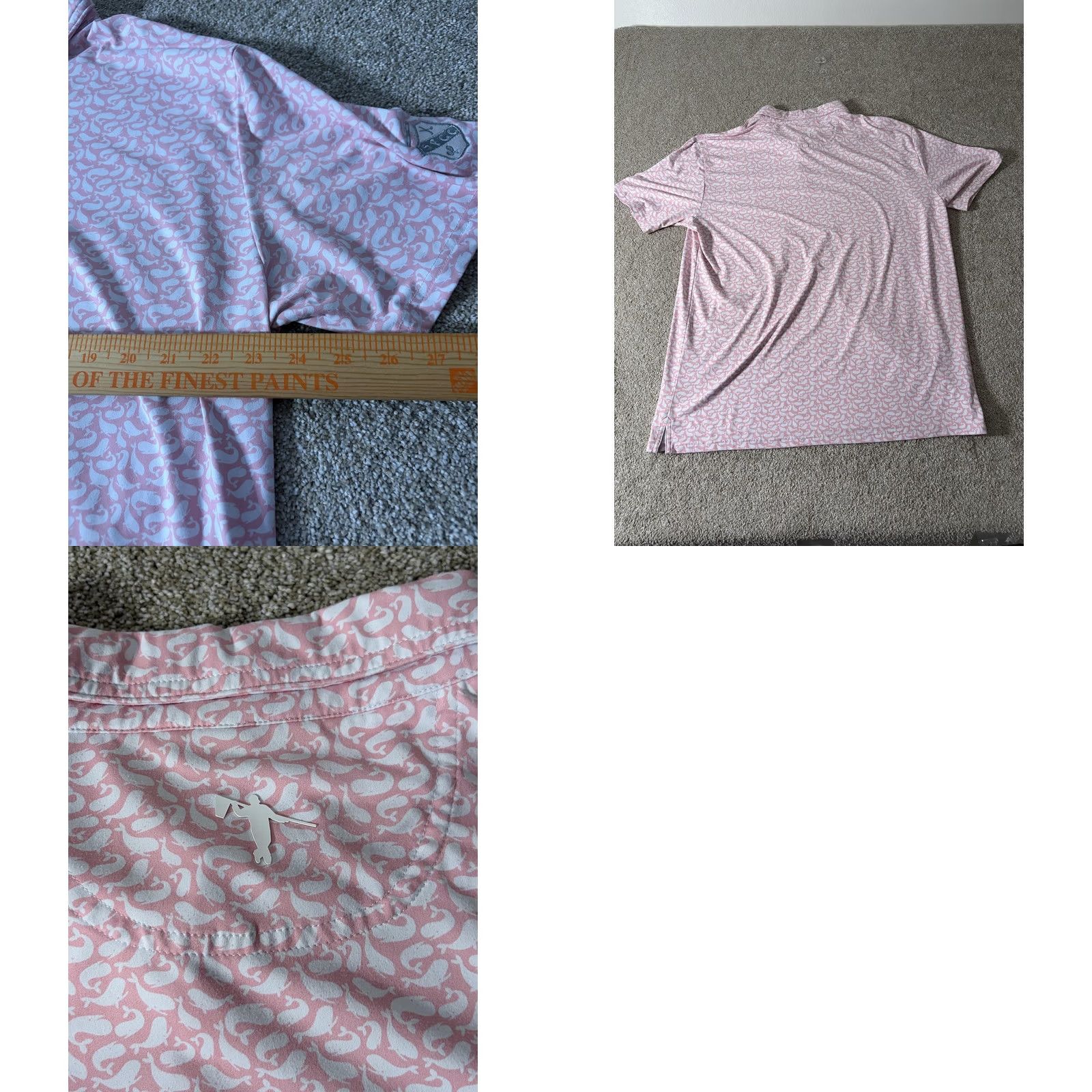 Vintage AndersonOrd Polo Shirt Mens XL Pink Whale Print Nautical Golf Performance Jersey Size US XL / EU 56 / 4 - 8 Thumbnail