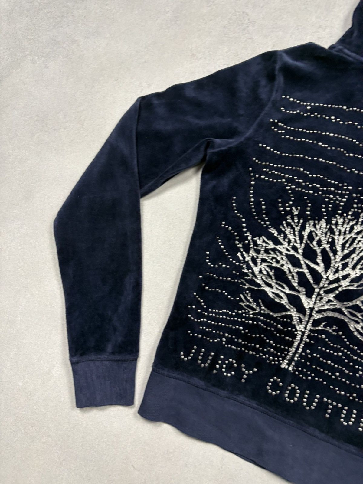 Juicy Couture Vintage 00s Juicy Couture Velour Zip Hoodie Rhinestone Tree Size M / US 6-8 / IT 42-44 - 4 Thumbnail