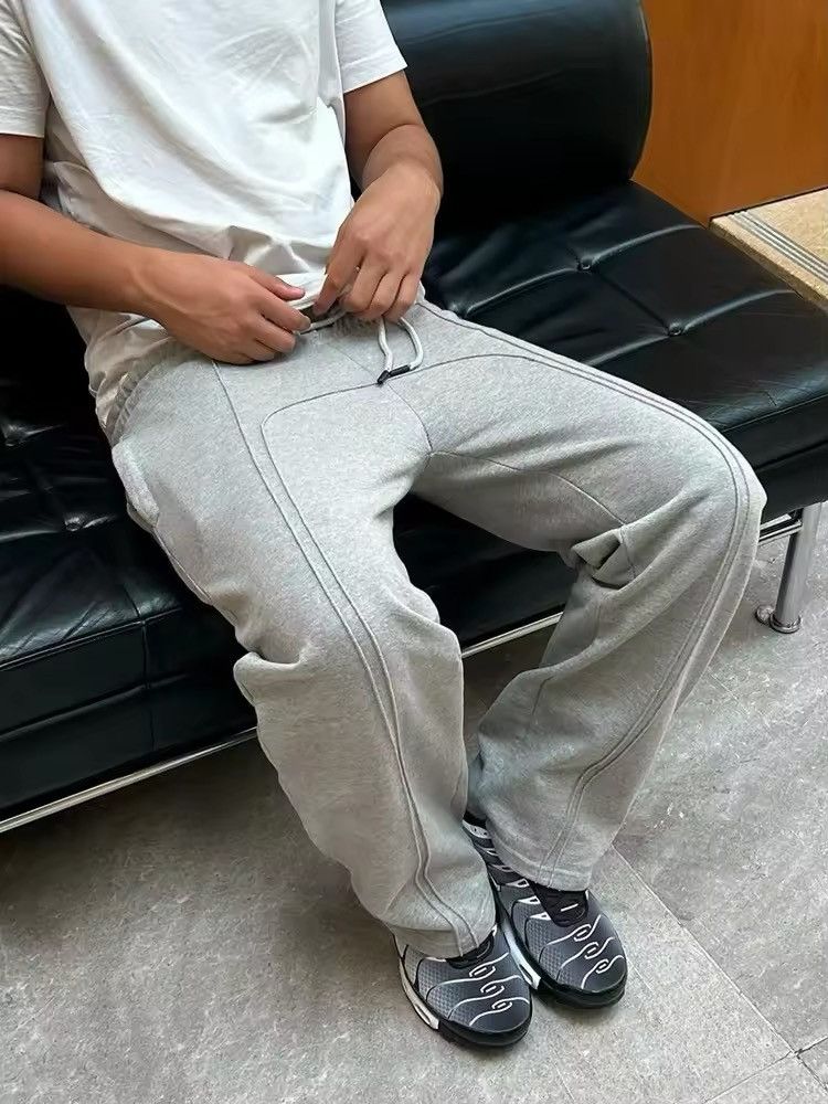 Retro Embroidered Splicing Oversized Sweatpants