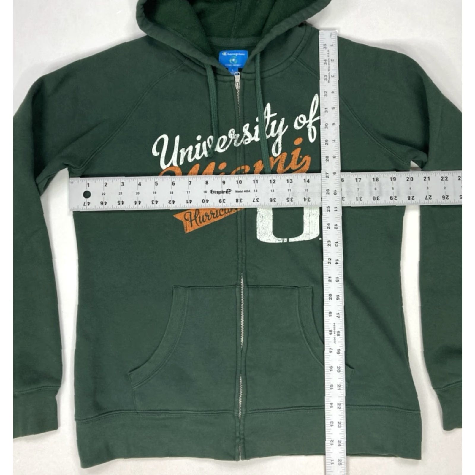 Champion VINTAGE Champion University Of Miami Full Zip Hoodie Women Large Green Size L / US 10 / IT 46 - 6 Thumbnail