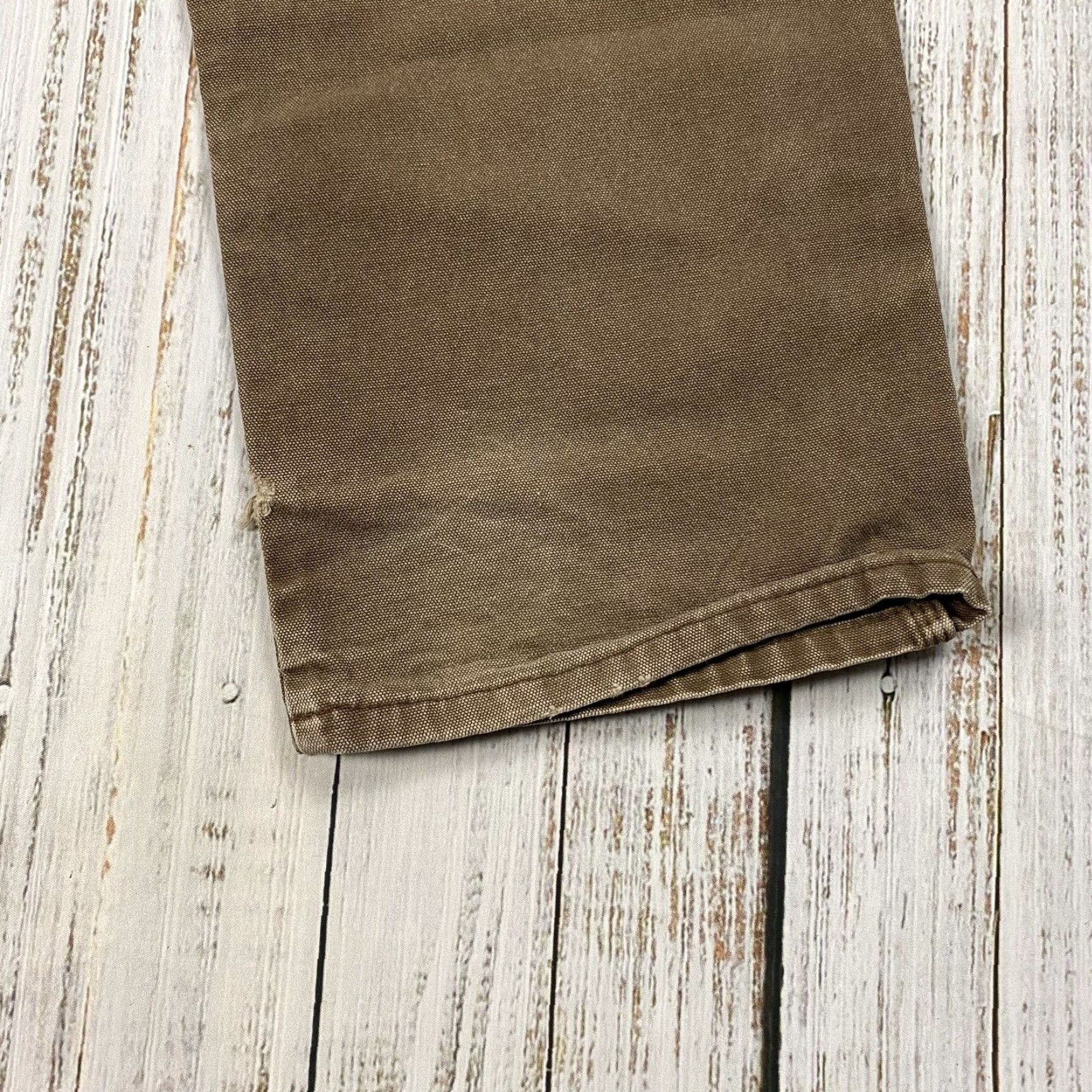 Dickies DICKIES Mens Relaxed Straight Leg Duck Carpenter Pants Distressed Brown 38x34 Size US 38 / EU 54 - 4 Thumbnail