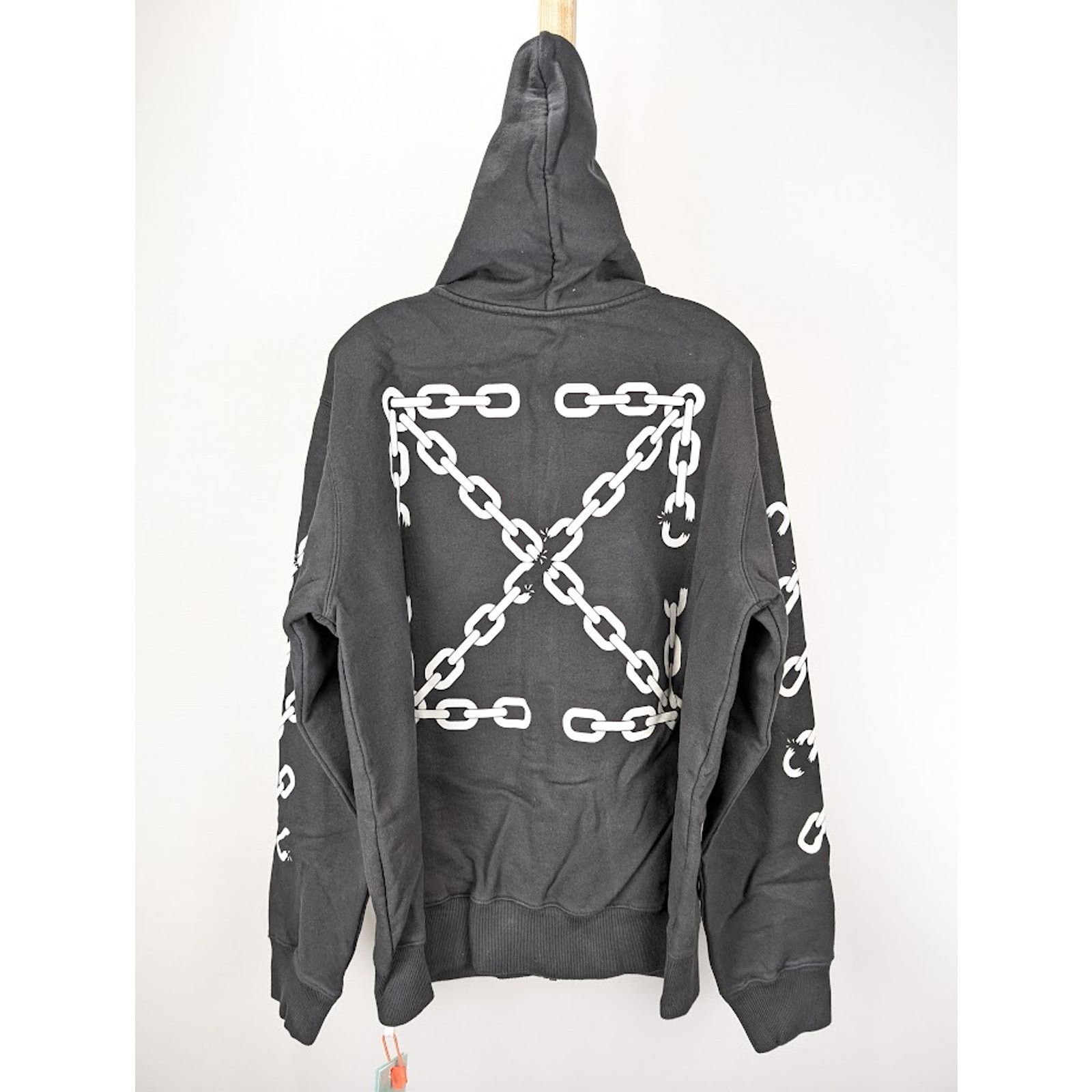 Off-White o1rshd1 Chain Arr Slim Zip Hoodie in Black/White Size US XXL / EU 58 / 5 - 1 Thumbnail