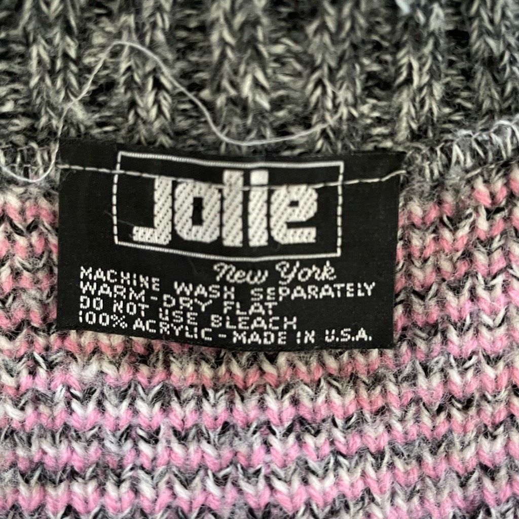 Vintage Vintage 80s Jolie Flamingo Pink Grey White Sweater Vest M Size M / US 6-8 / IT 42-44 - 8 Thumbnail