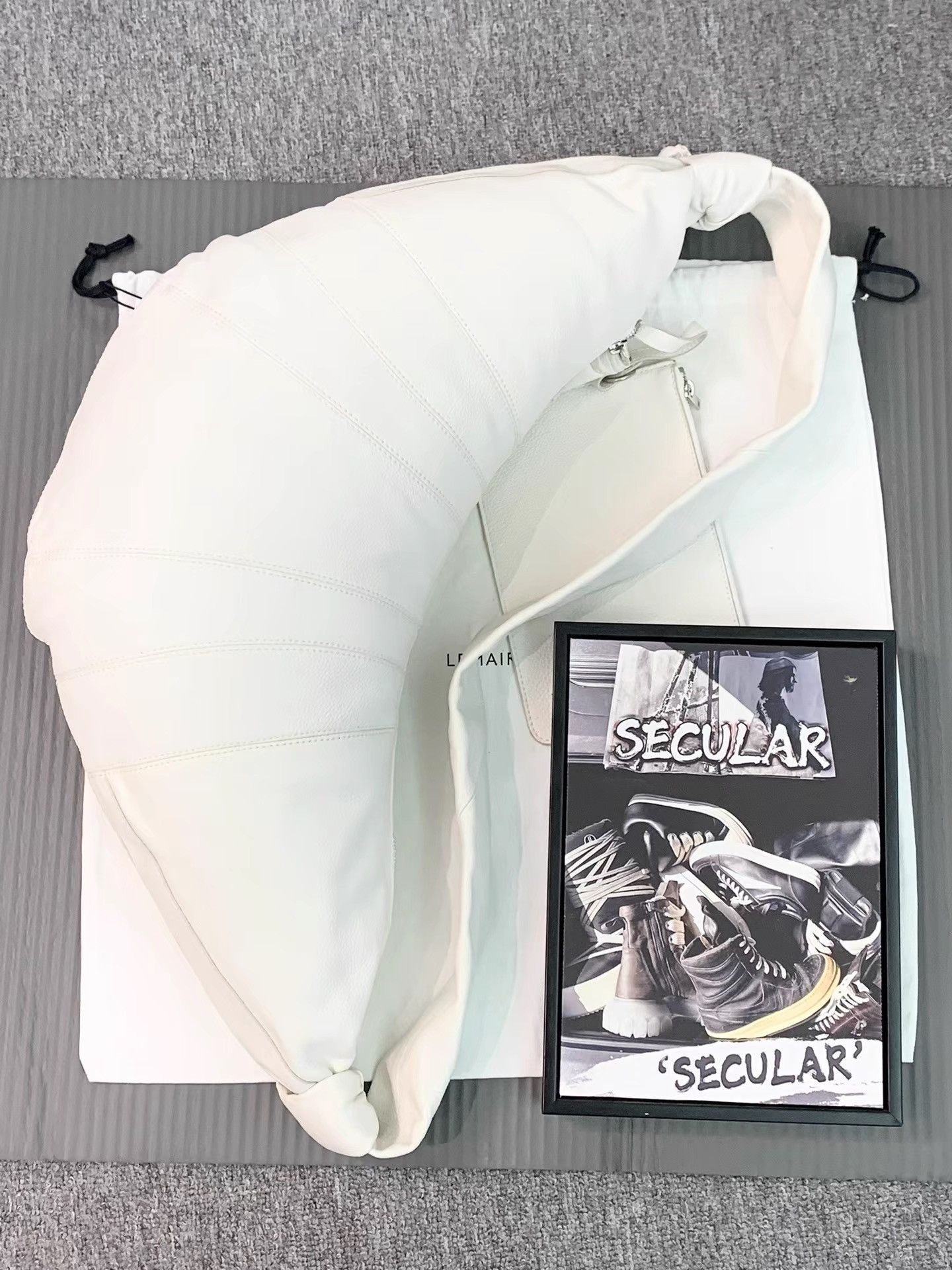 Lemaire Lemaire White Large Cowhide Croissant Bag K34 Size ONE SIZE - 3 Thumbnail