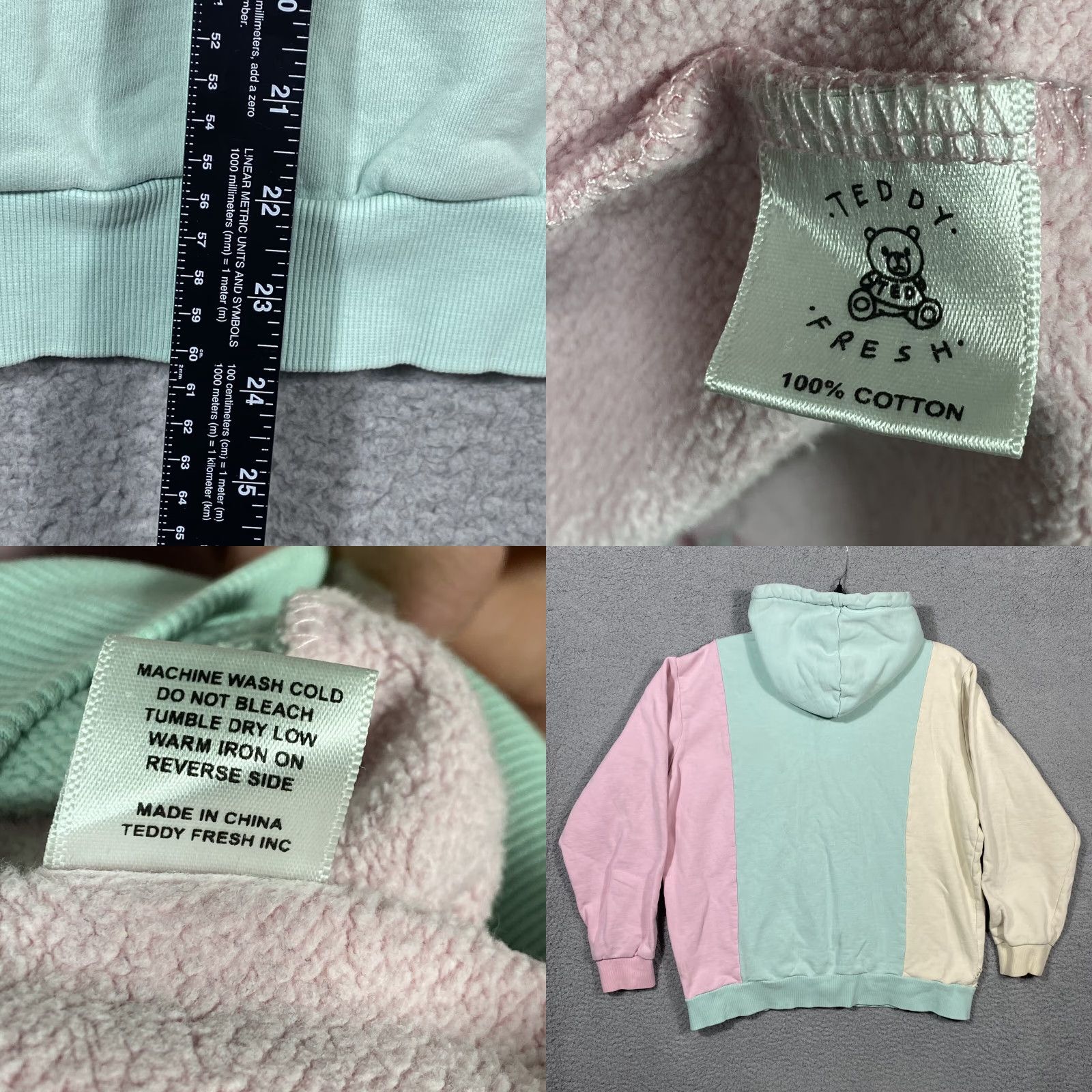 Teddy Fresh Teddy Fresh Hoodie L Embroidered Logo Pastel Color Block Hooded Pockets Pullover Men Size US L / EU 52-54 / 3 - 8 Thumbnail