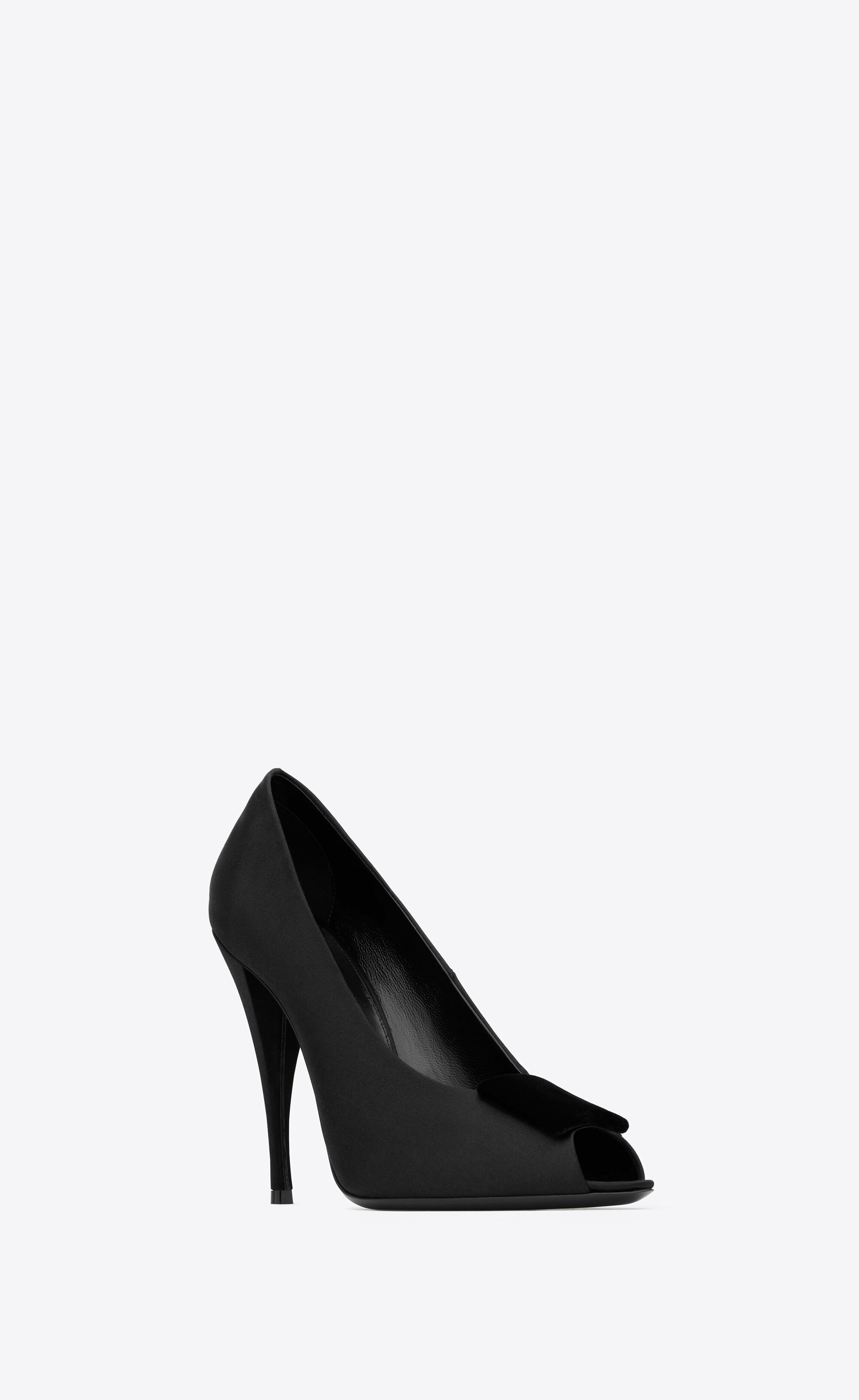 Saint Laurent Paris o1s1wg110225 763530 Peep Pumps in Black Size US 7 / IT 37 - 3 Thumbnail