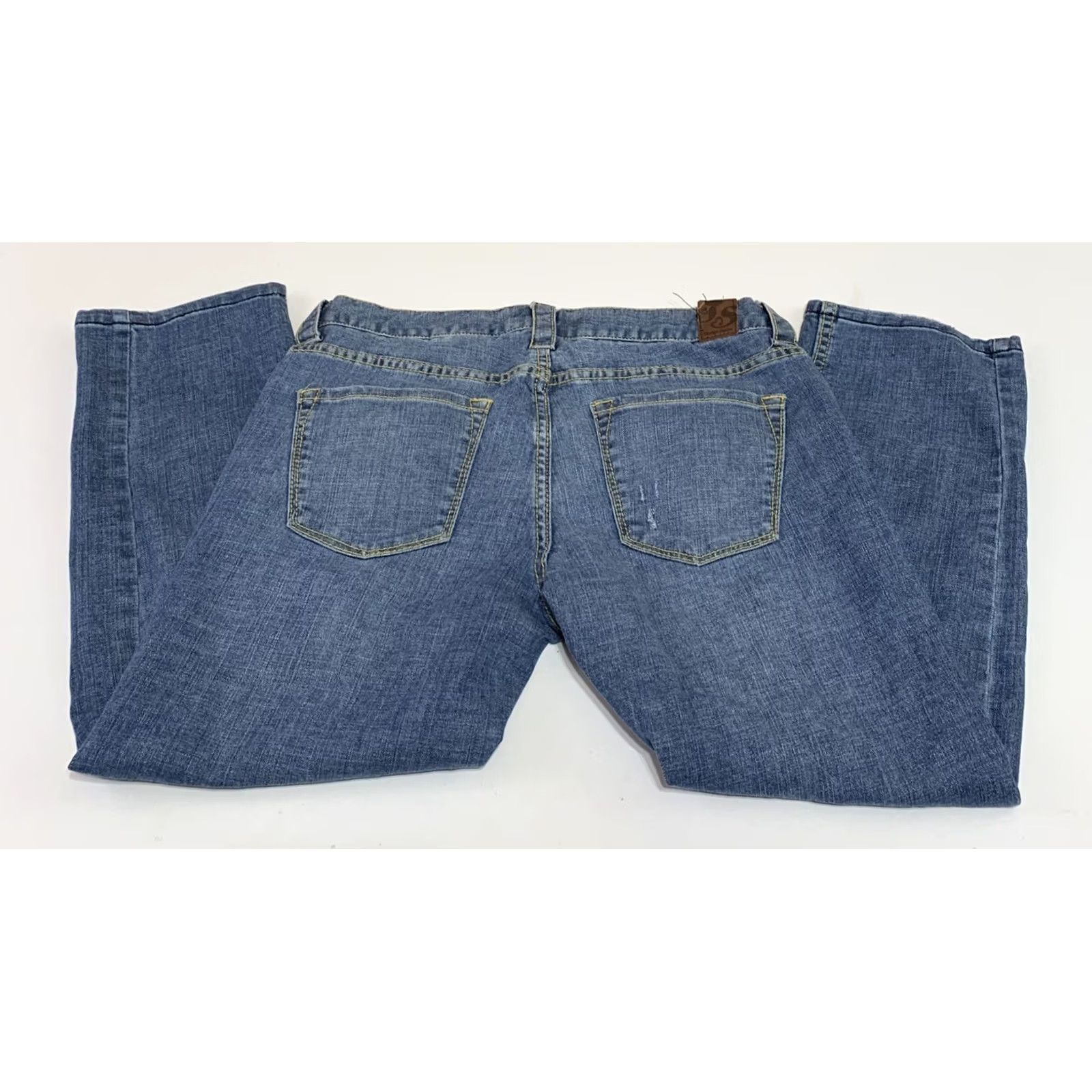 Denime VINTAGE True Soulmate Denim Jeans Women’s Blue 32x23 Size 7 Distressed Straight Leg Cotton Blend Zip Jeans Blue Womens 32x23 Size 28" / US 6 / IT 42 - 3 Thumbnail