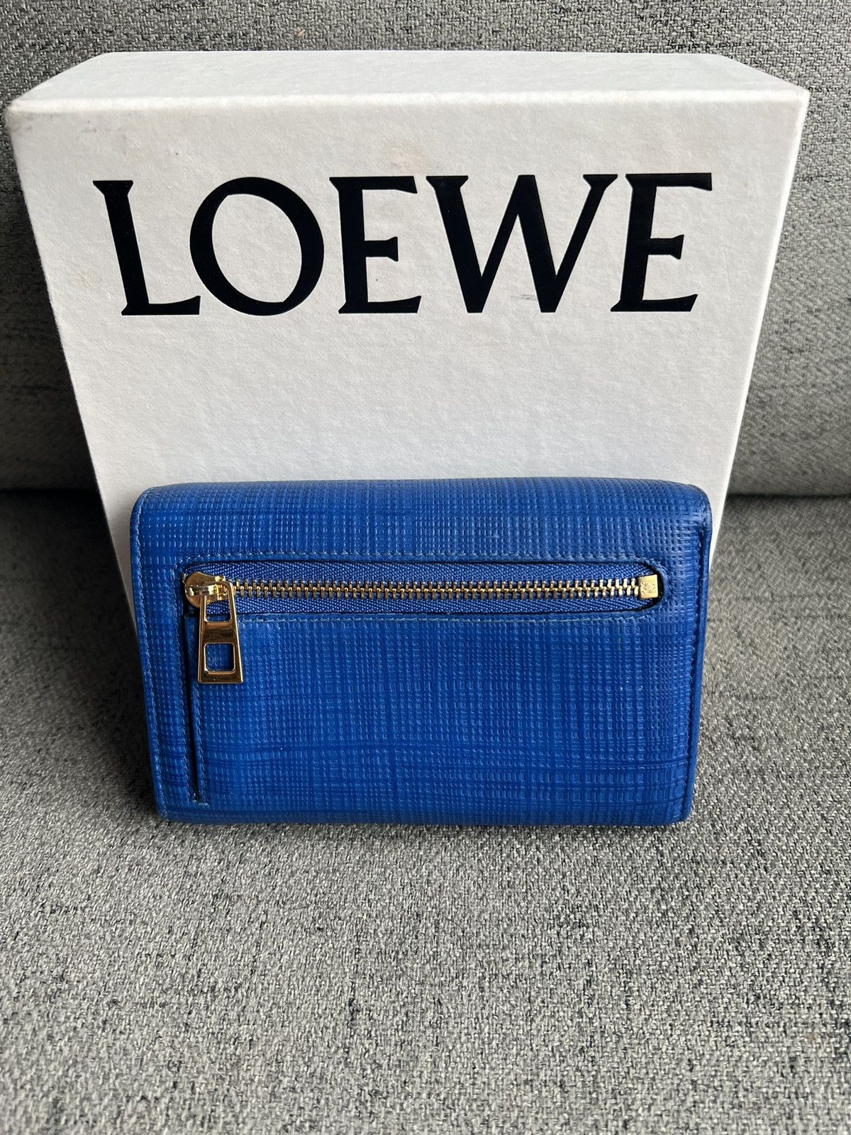 Loewe Textured Calfskin Small Vertical Zip Wallet