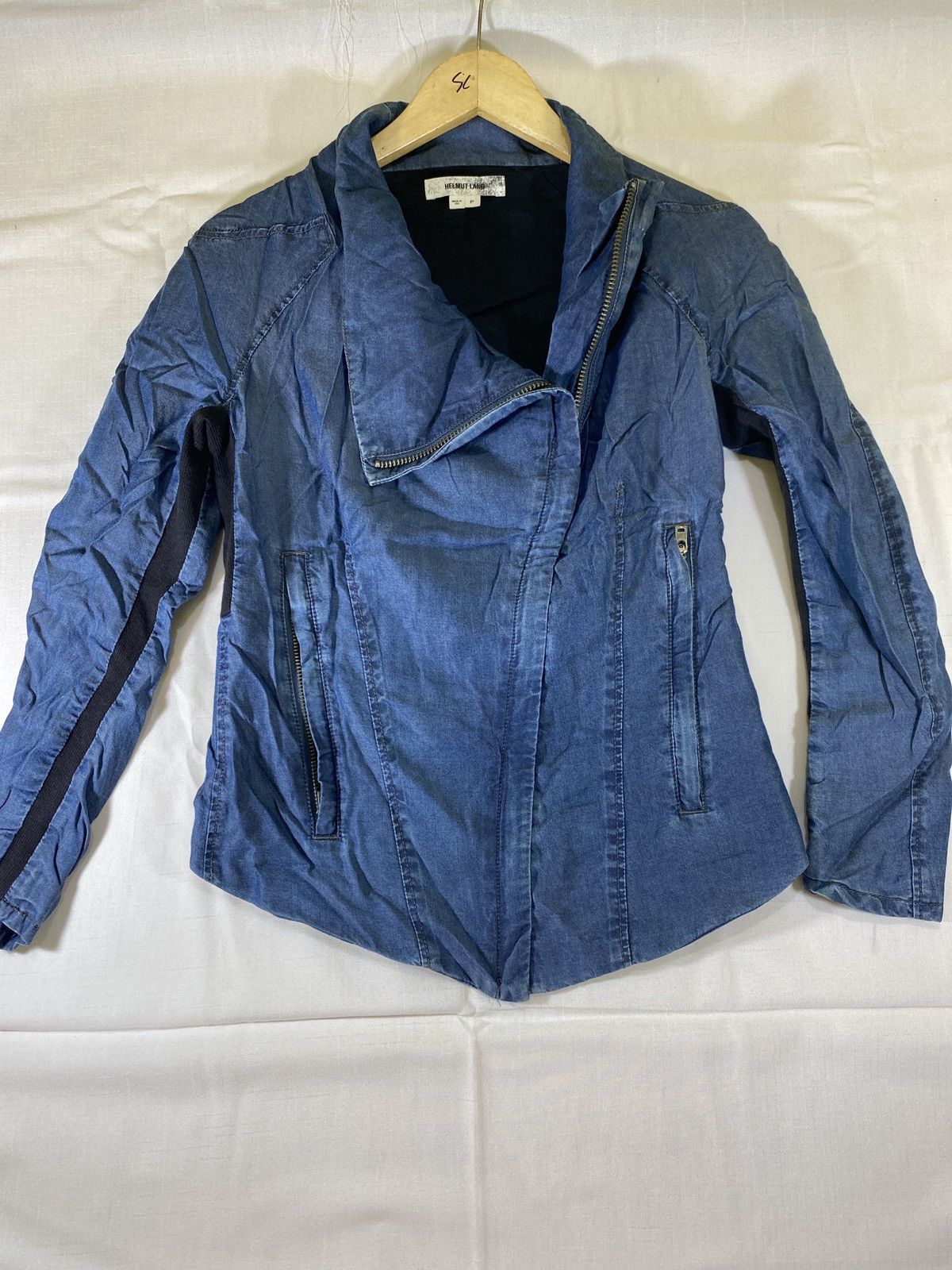Helmut Lang assymetric denim hybrid jacket Size S / US 4 / IT 40 - 1 Thumbnail