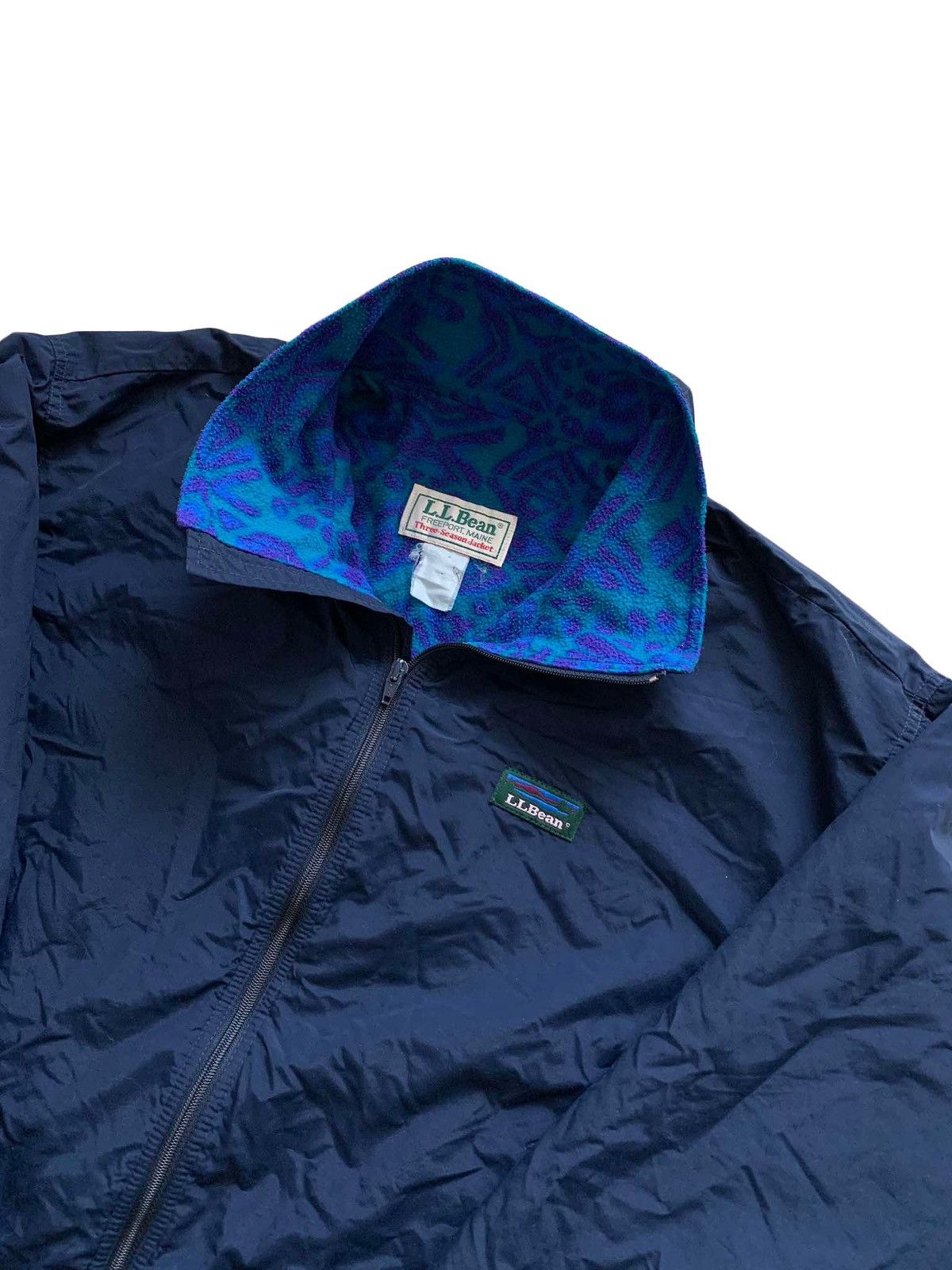 L.L. Bean × Vintage LL Bean Vintage 90s Jacket Fleece Lined 3 season Navy Size US L / EU 52-54 / 3 - 2 Thumbnail
