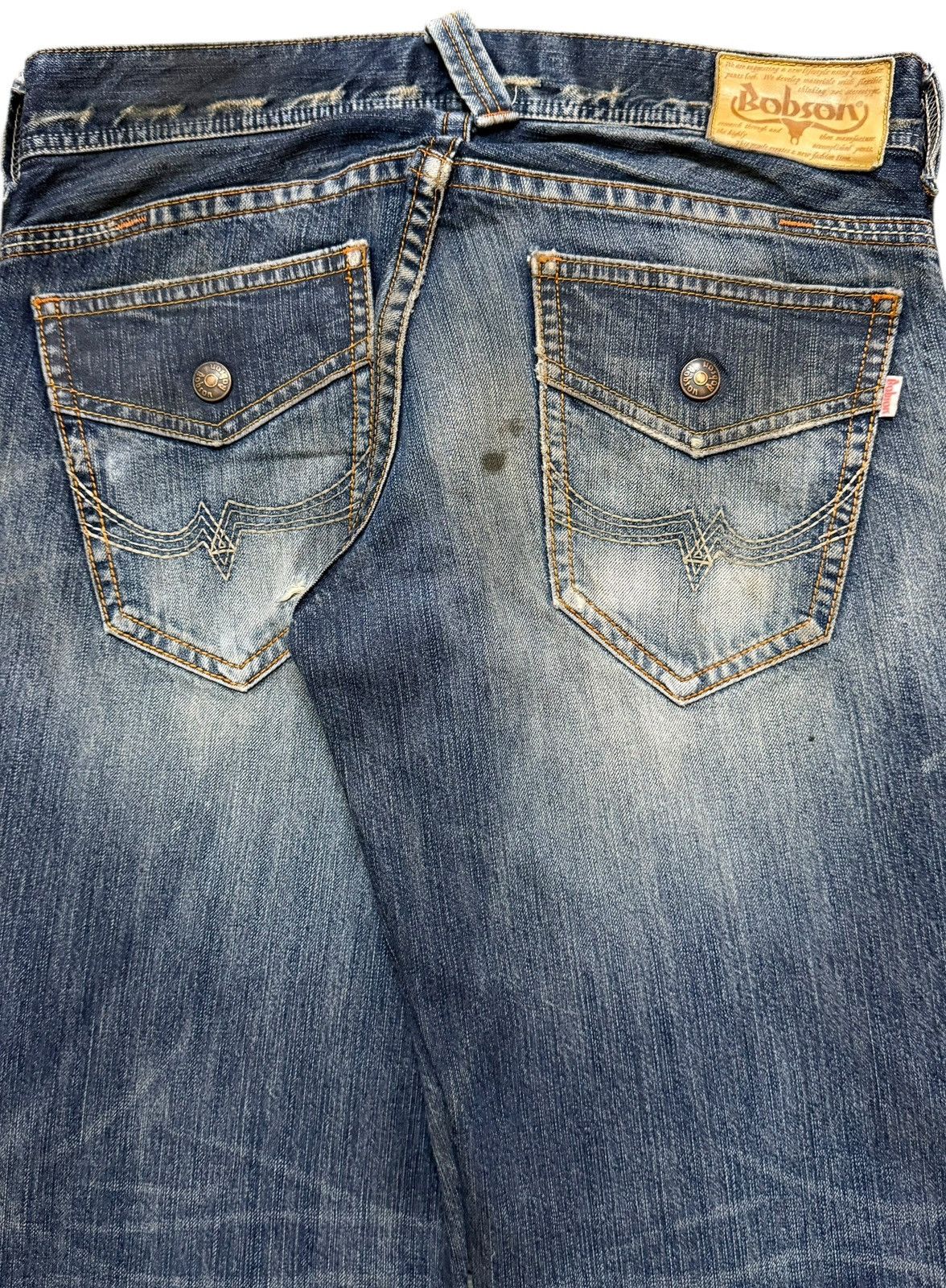 Hysteric Glamour Vintage 90s Japanese Brand Mud Dirty Wash Wide Leg Bootcut Size US 32 / EU 48 - 6 Thumbnail
